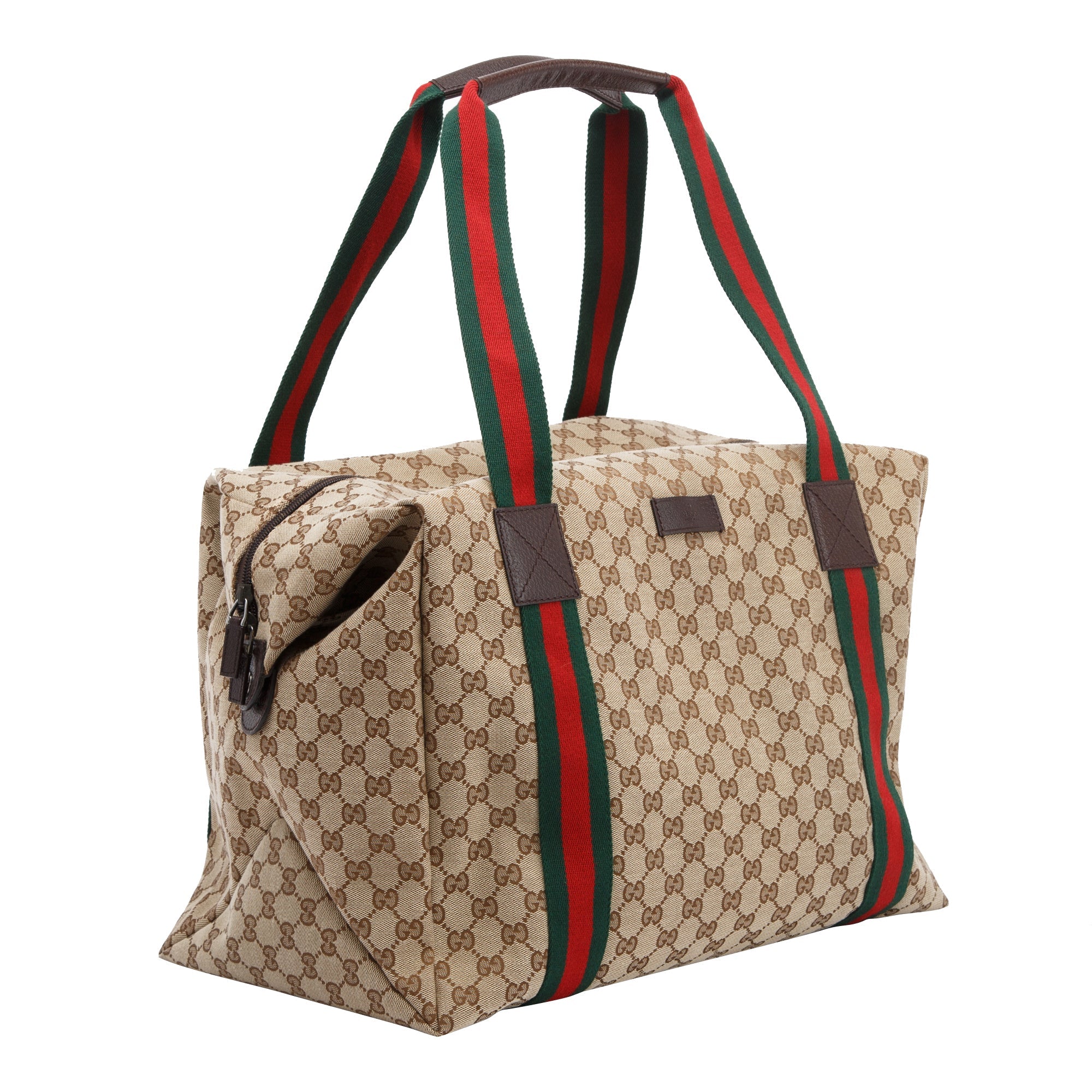 Gucci GG Canvas Web Medium Carry-On Duffle Bag
