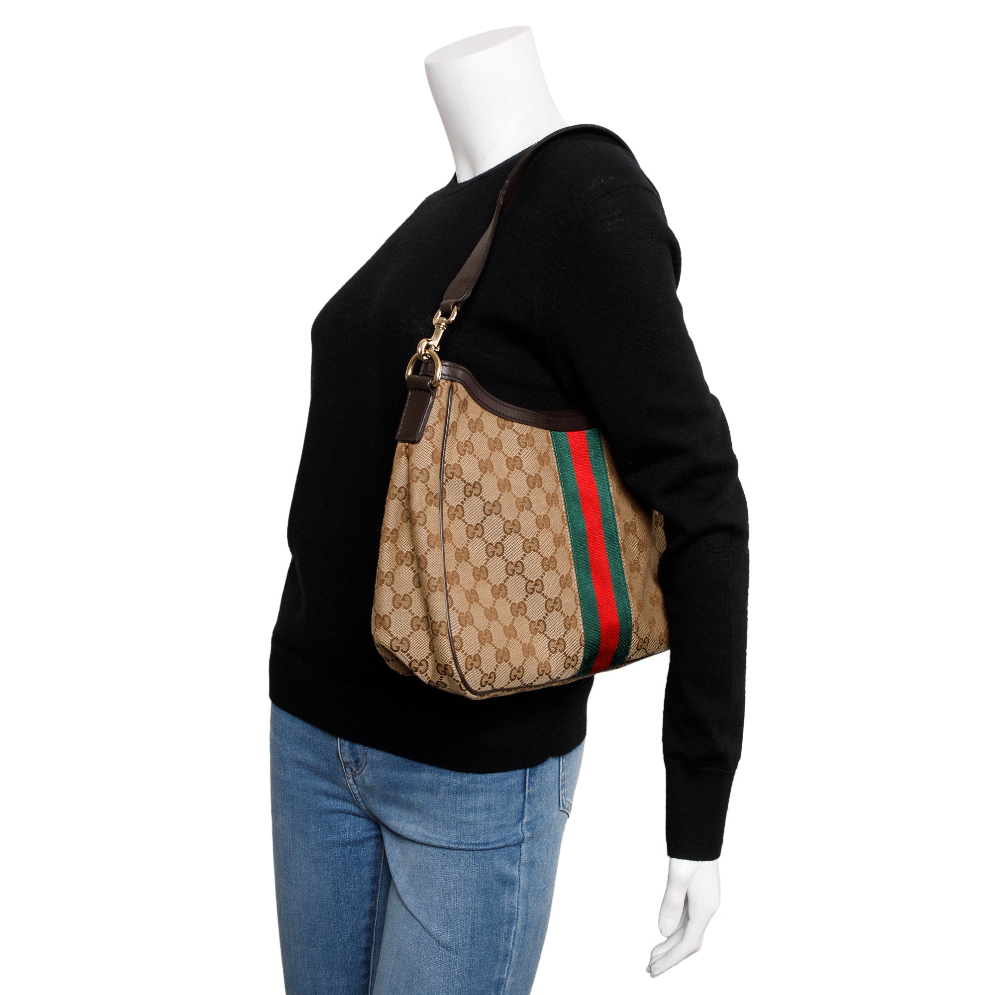 Gucci GG Canvas Web Sherry Shoulder Bag