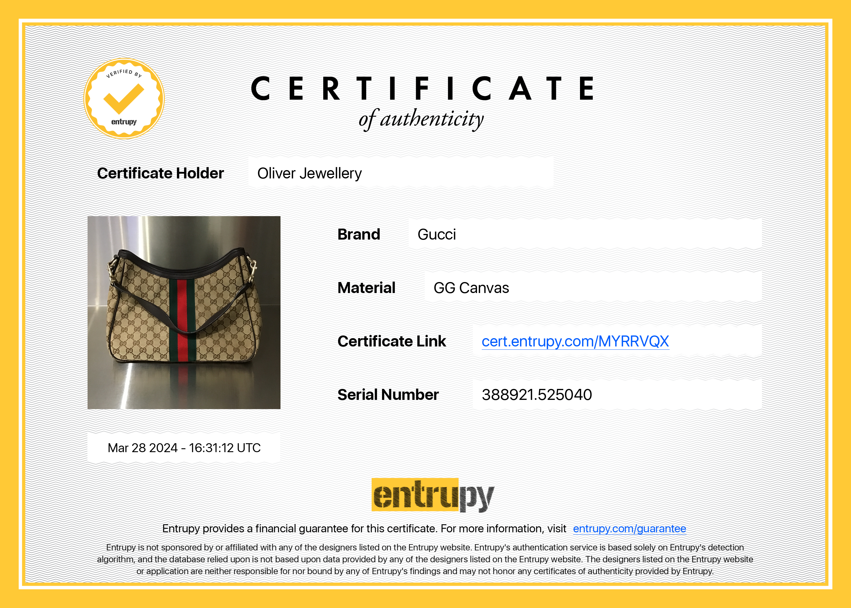 Gucci GG Canvas Web Sherry Shoulder Bag