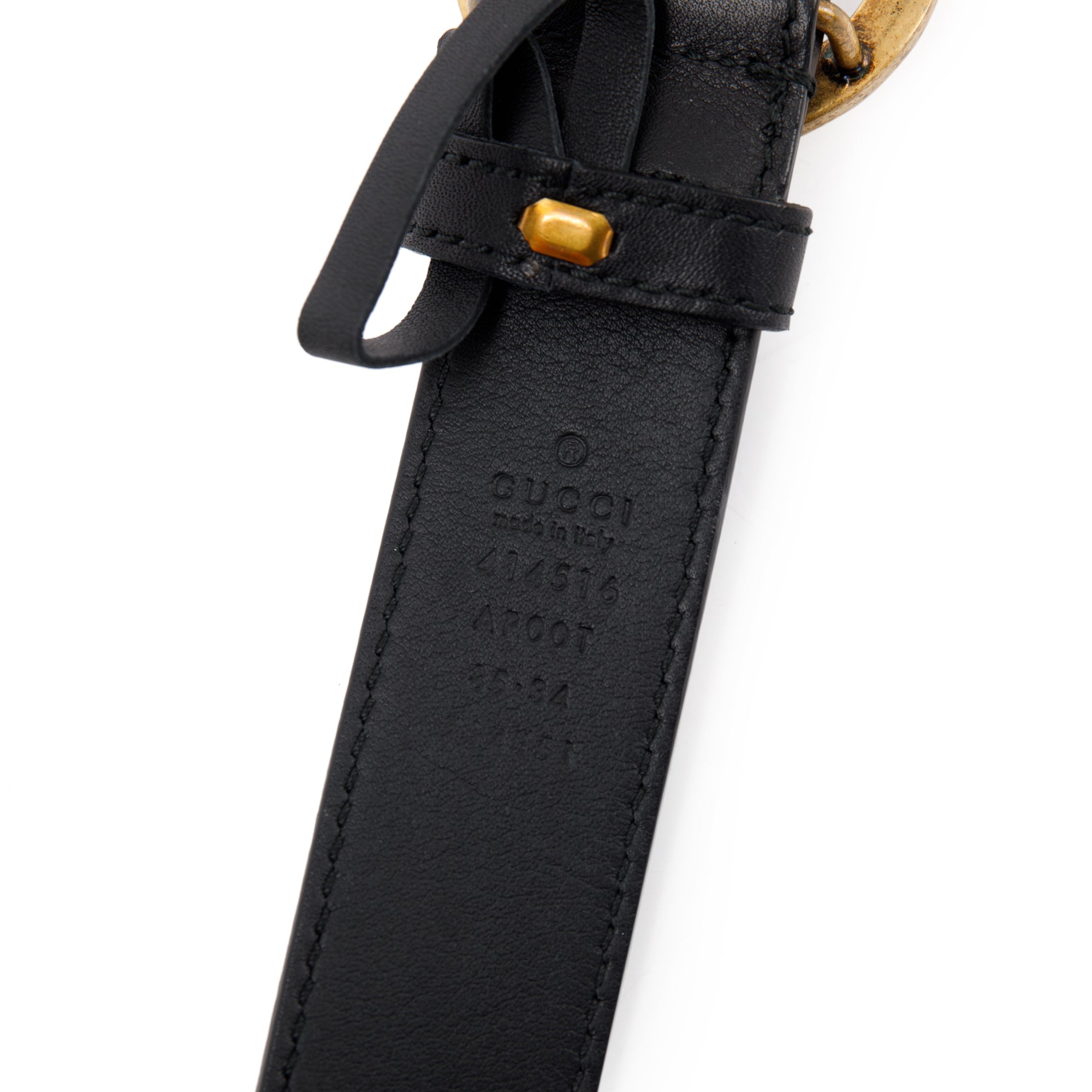 Gucci GG Marmont Black Leather Belt with Double G Buckle w/ Box