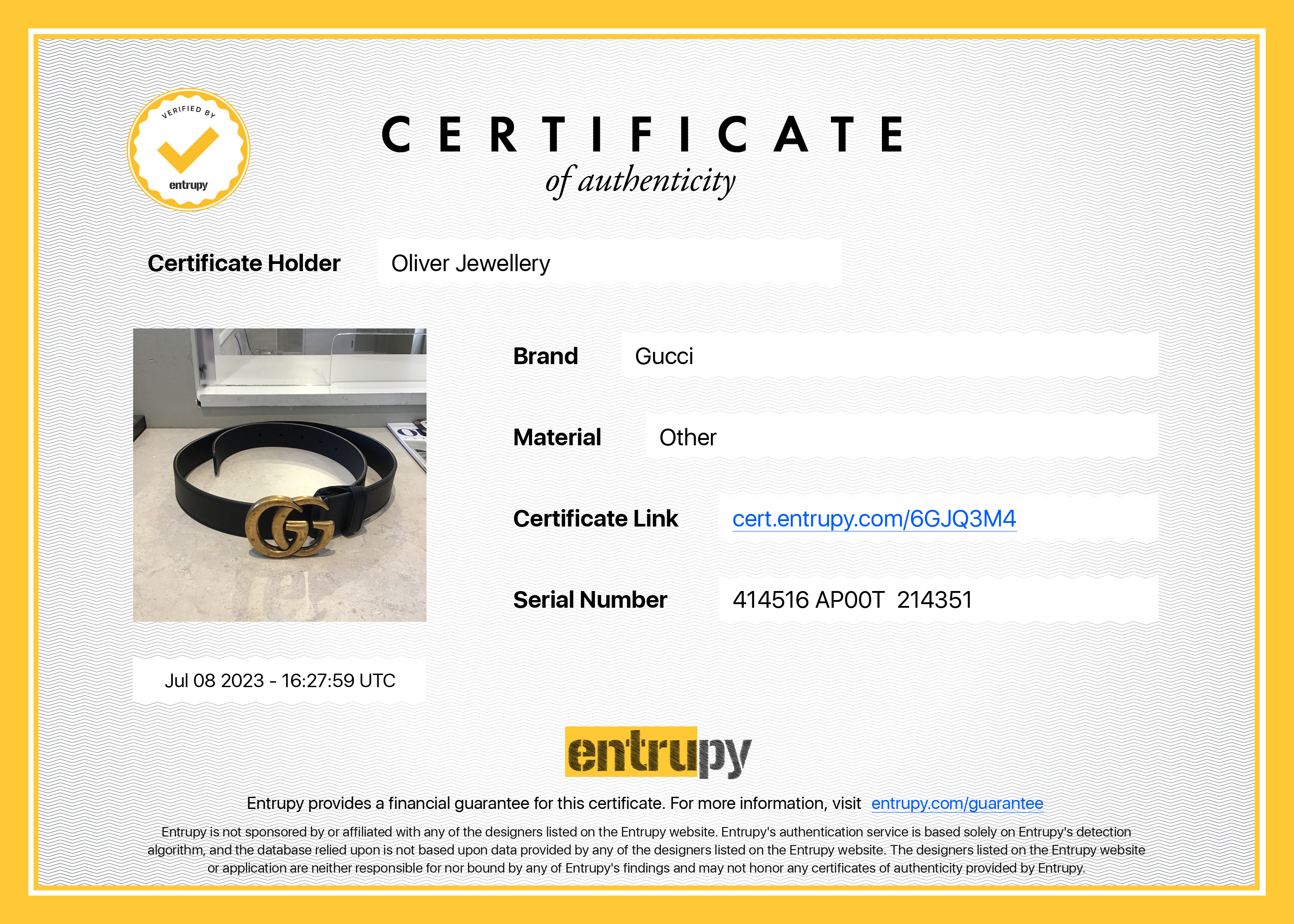 Gucci GG Marmont Black Leather Belt with Double G Buckle w/ Box