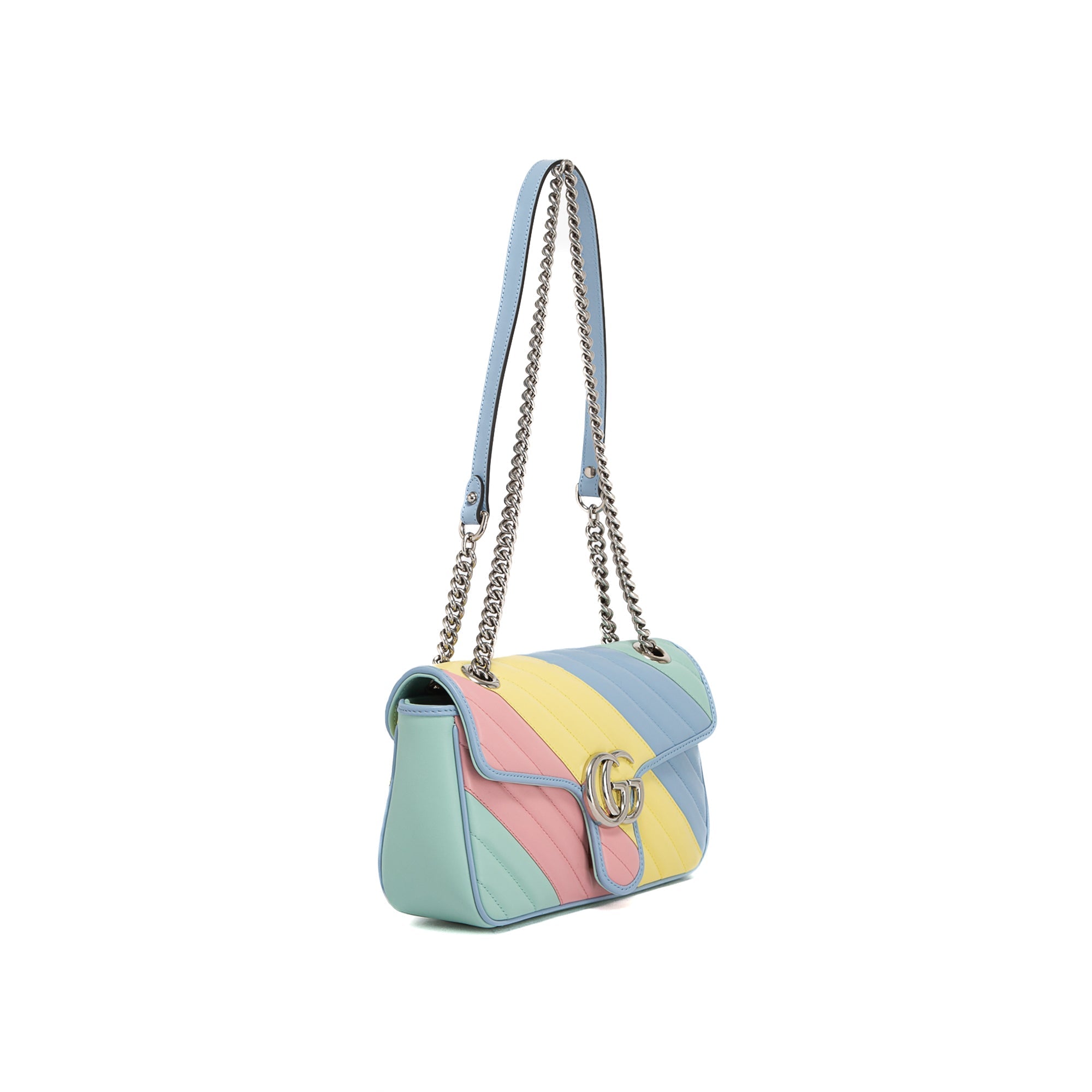 Gucci GG Marmont Diagonal Quilted Small Shoulder Bag w/ Box