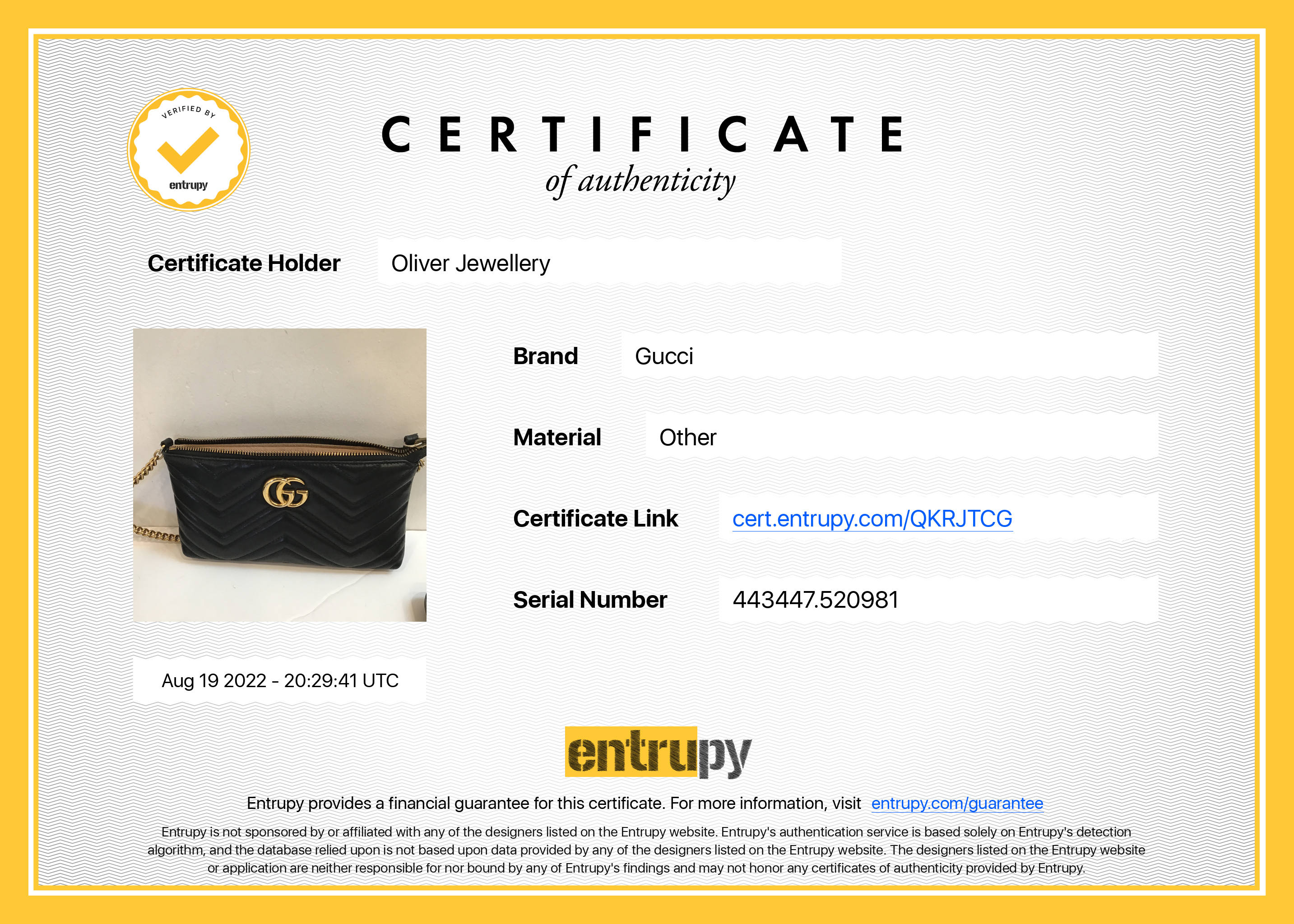 Gucci GG Marmont Matelasse Mini Chain Bag w/ Box