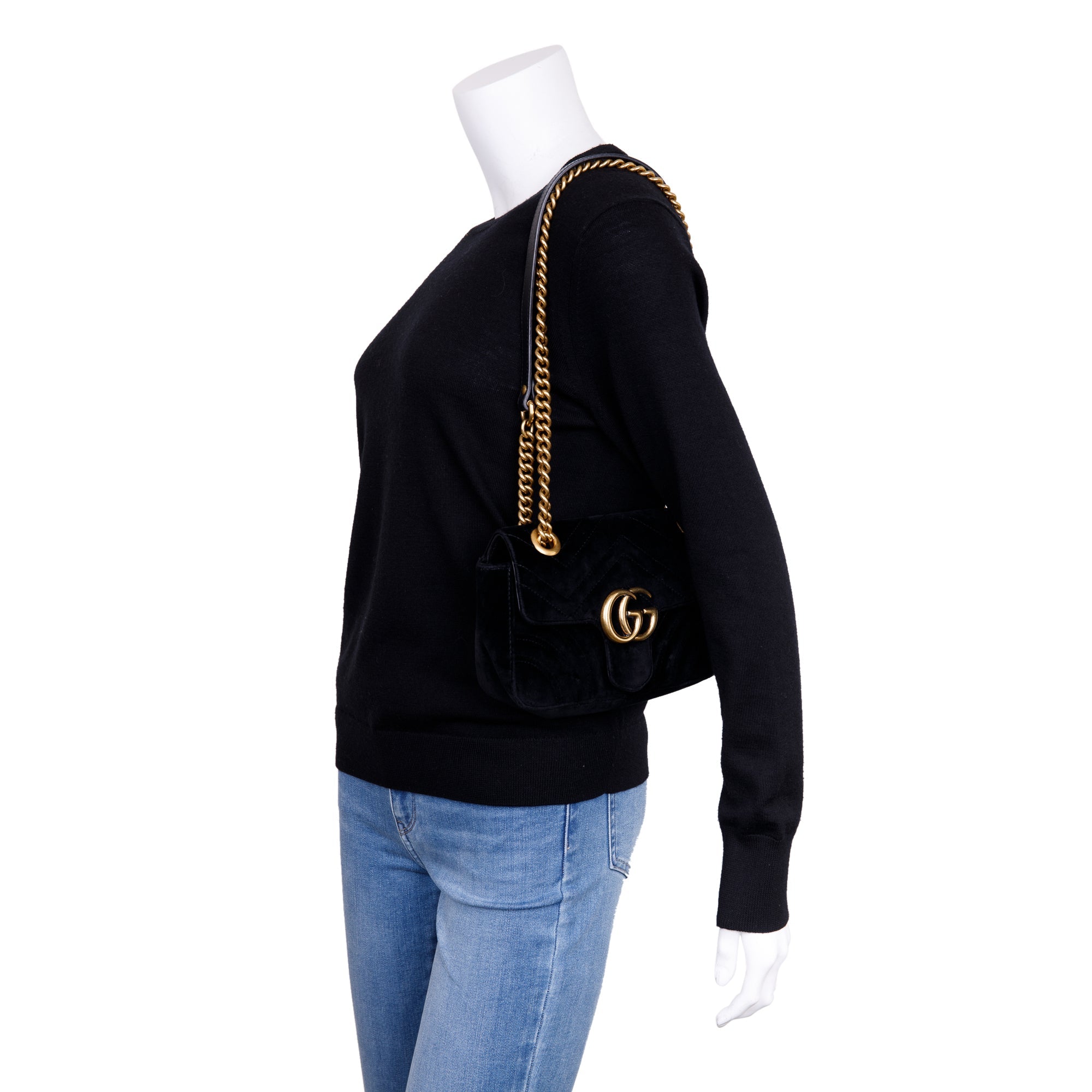 Gucci GG Marmont Matelasse Velvet Mini Bag