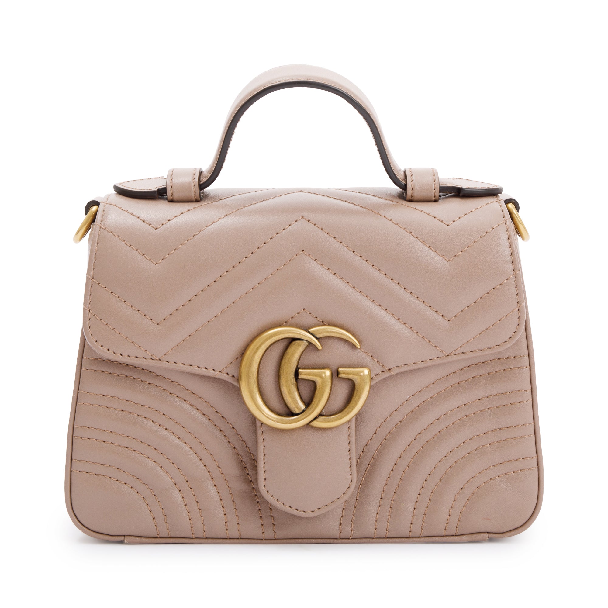 GUCCI GG Marmont Mini Top Handle Shoulder Bag White 547260- 20% OFF