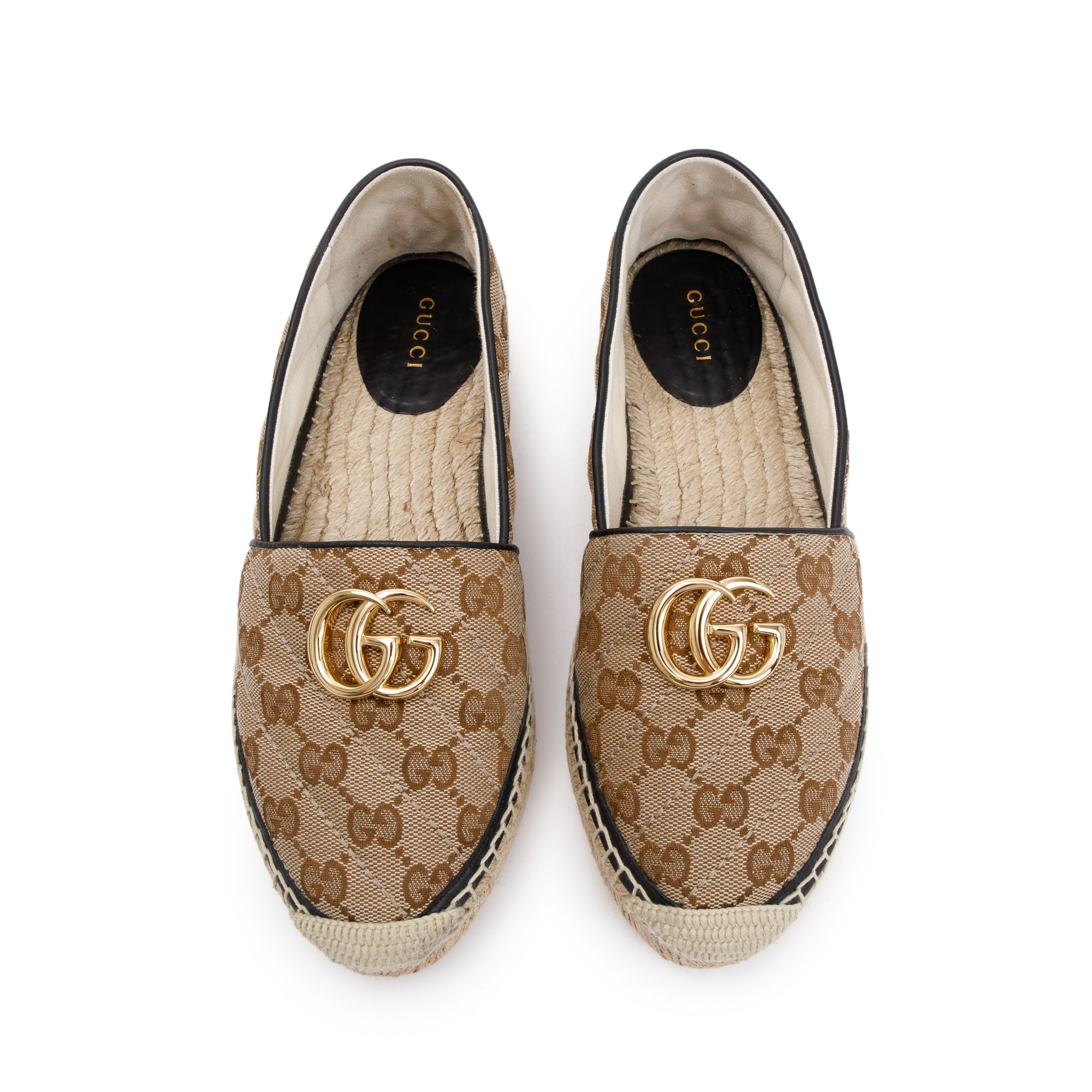 Gucci GG Matelasse Canvas Espadrille, Size 37.5 w/ Box