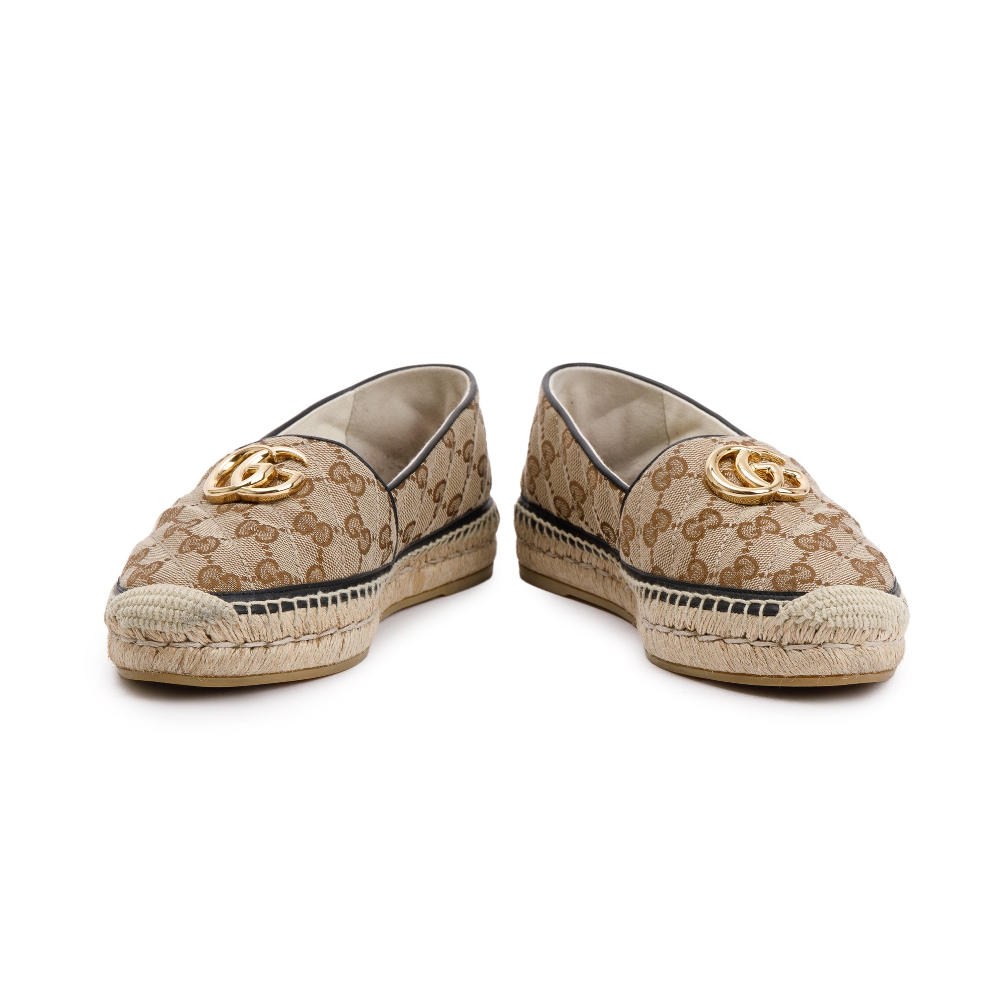 Gucci GG Matelasse Canvas Espadrille, Size 37.5 w/ Box
