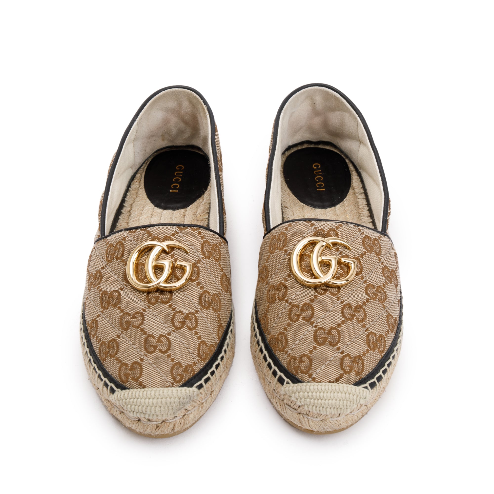 Gucci GG Matelasse Canvas Espadrille, Size 37.5 w/ Box