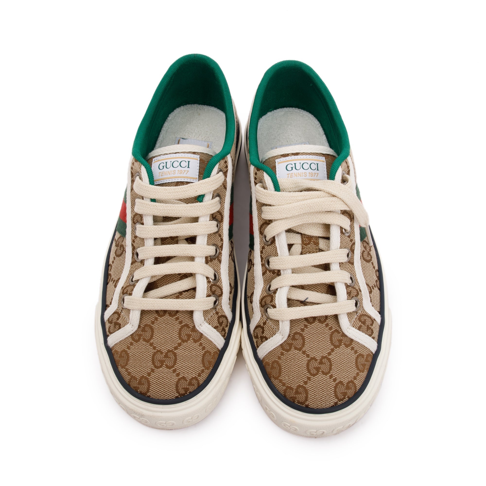 Gucci GG Monogram Web 1977 Tennis Sneakers, Size 37