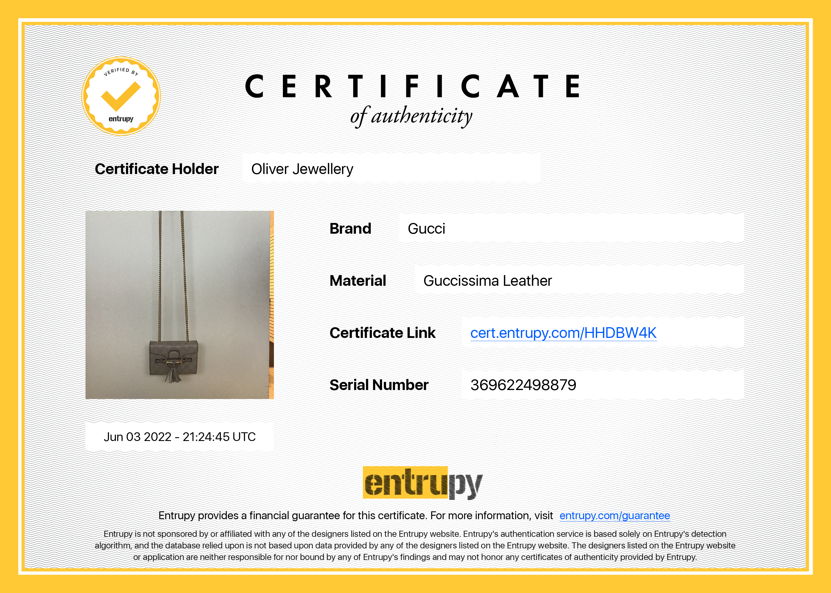 Gucci GG Signature Mini Emily Chain Shoulder Bag