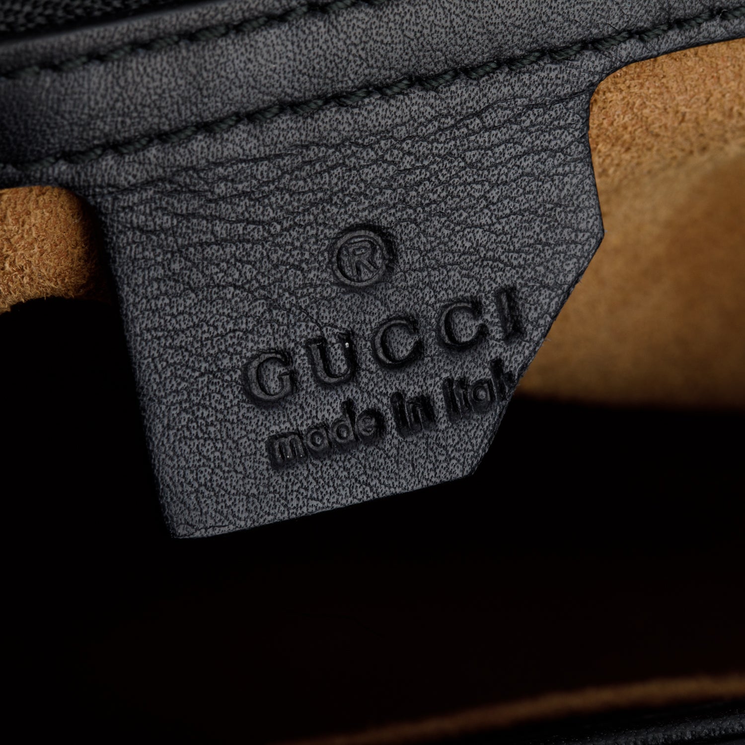 Gucci GG Supreme Black Leather Medium Padlock Bag