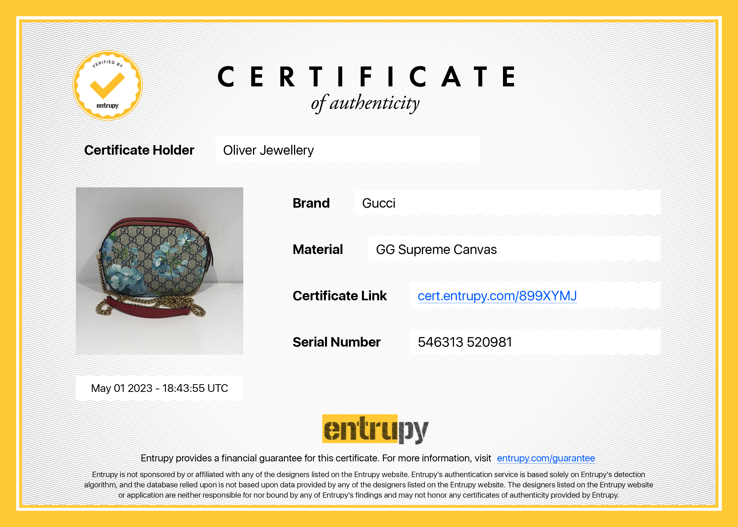 Gucci GG Supreme Blooms Mini Chain Crossbody Bag