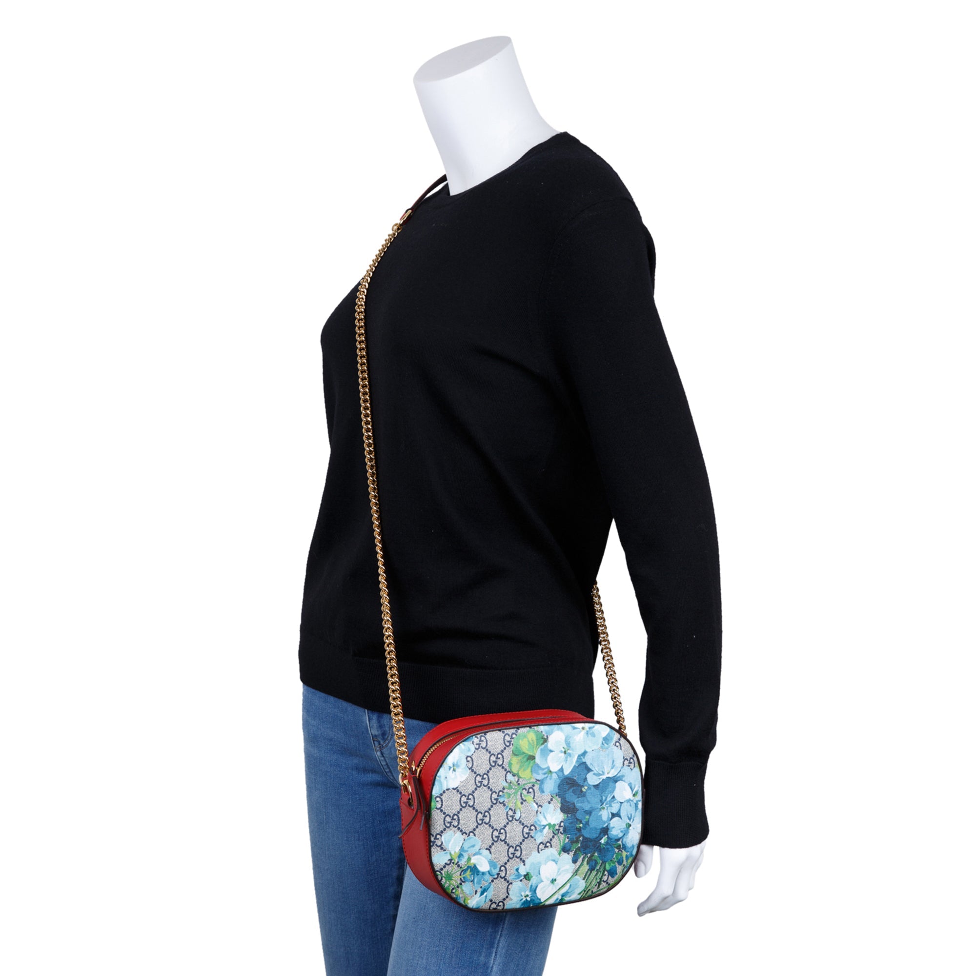 Gucci GG Supreme Blooms Mini Chain Crossbody Bag
