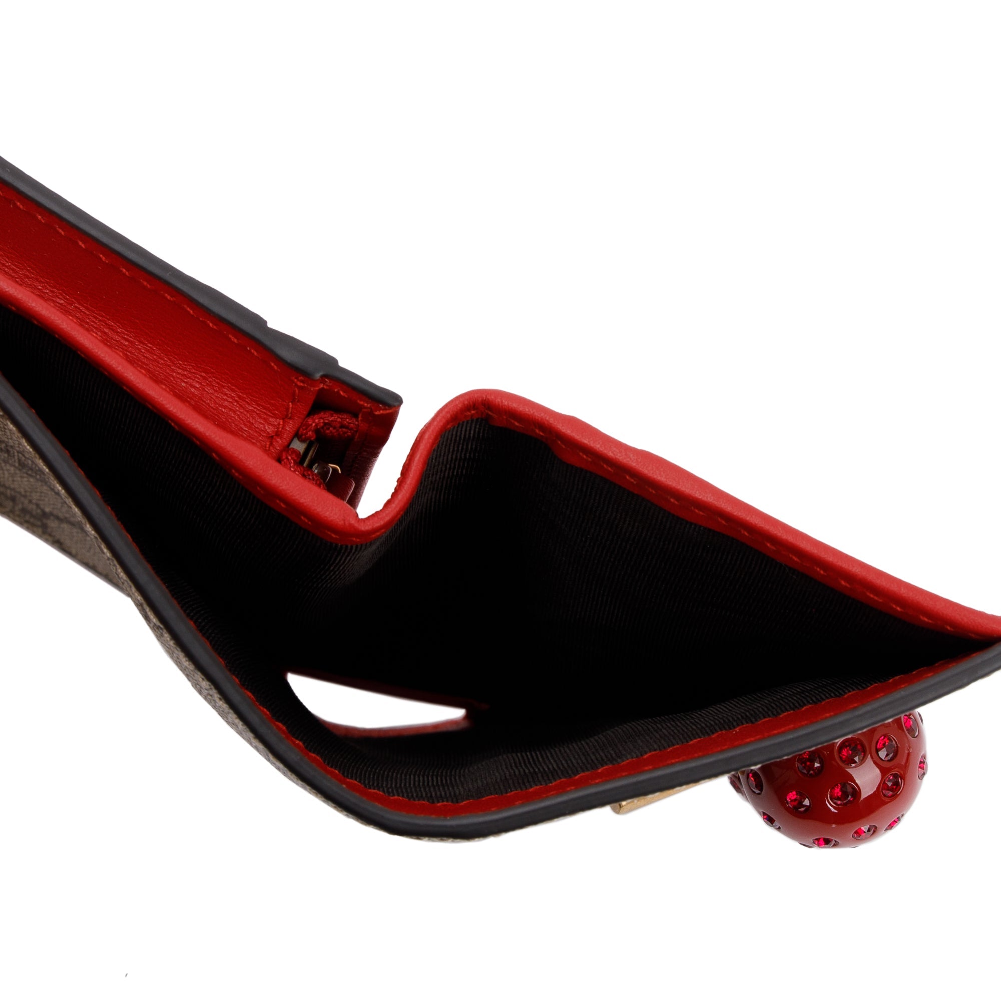 Gucci GG Supreme Canvas Cherry Card Case Wallet w/ Box