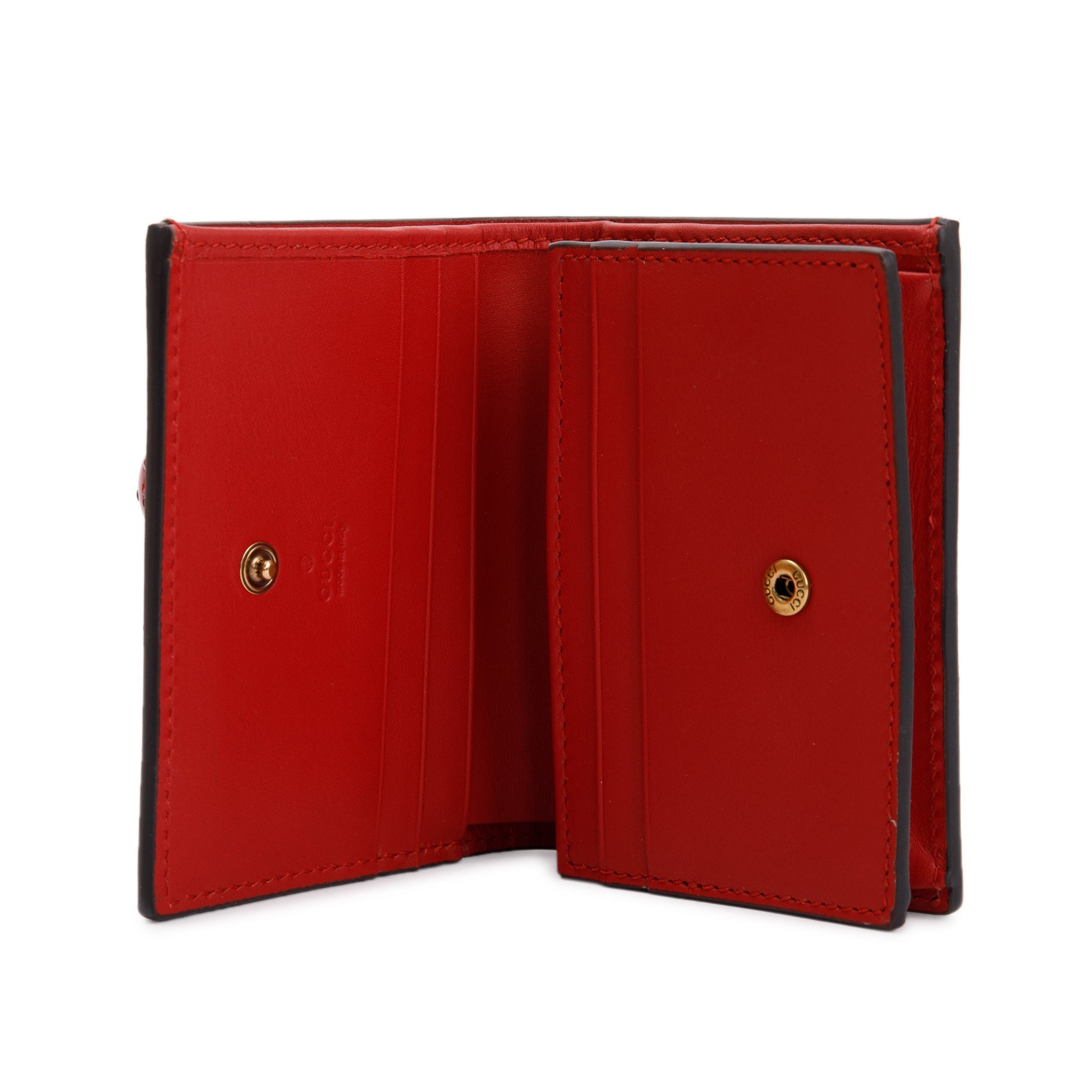 Gucci GG Supreme Canvas Cherry Card Case Wallet w/ Box