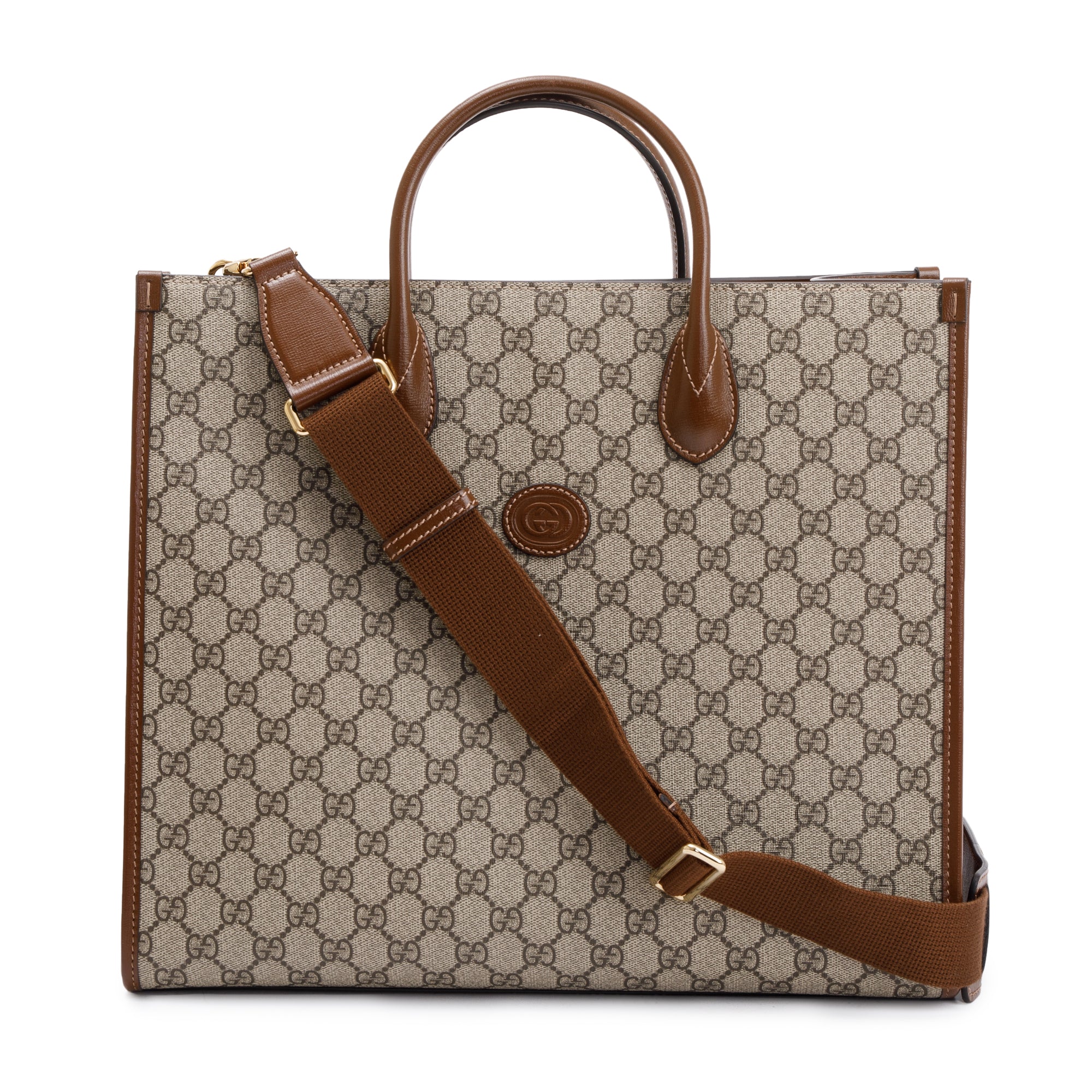 Gucci GG Supreme Canvas Interlocking G Medium Tote w/ Strap – OLIVER'S