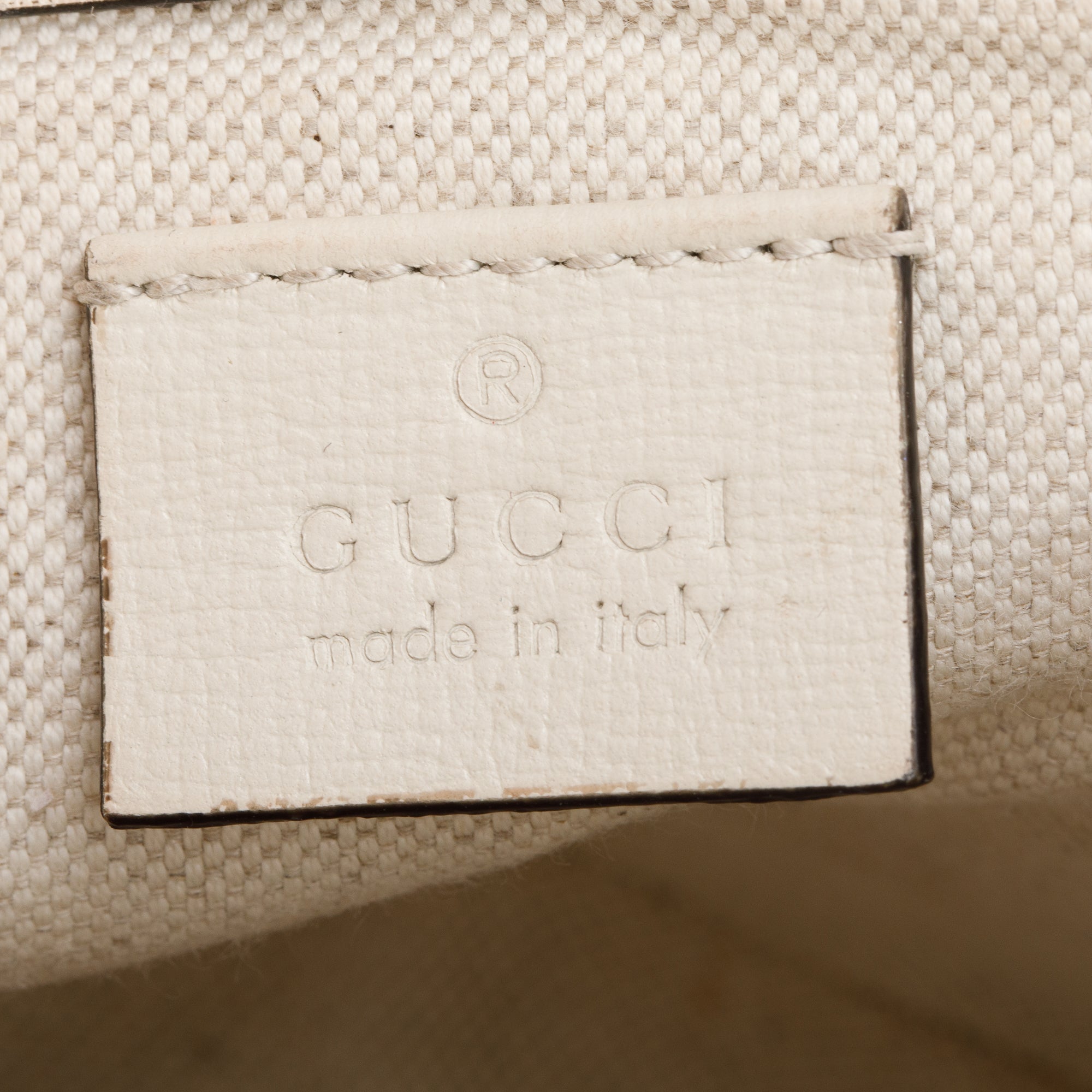Gucci GG Supreme Canvas White Leather Trim Web Mini Horsebit 1955 Shoulder Bag w/ Box, Receipt & Straps