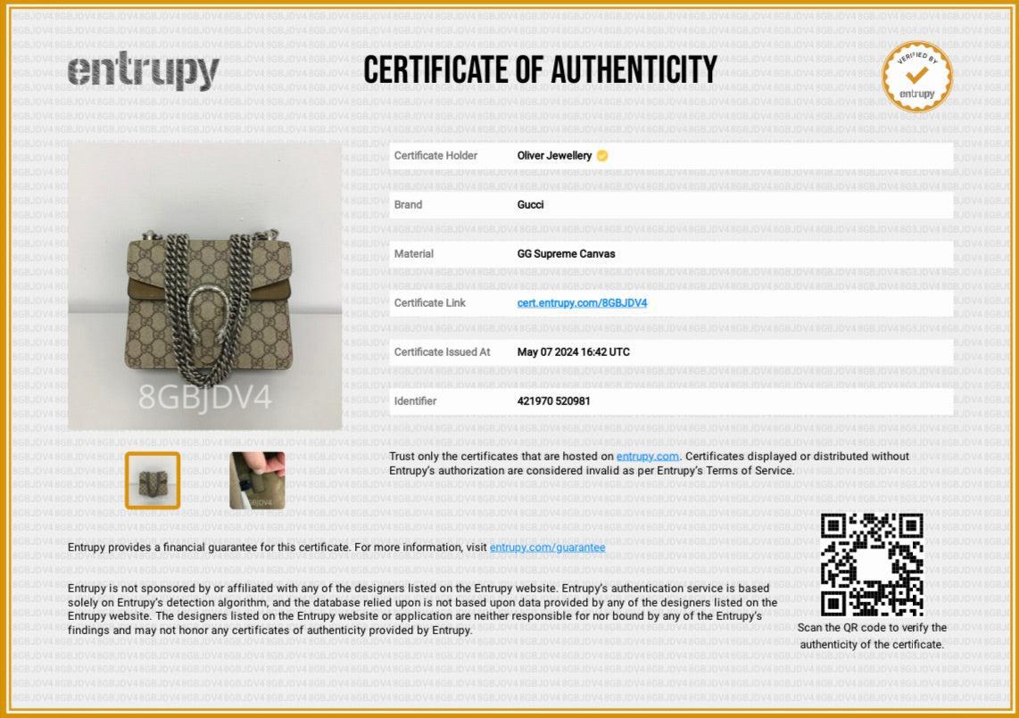 Gucci GG Supreme Dionysus Mini Shoulder Bag w/ Box