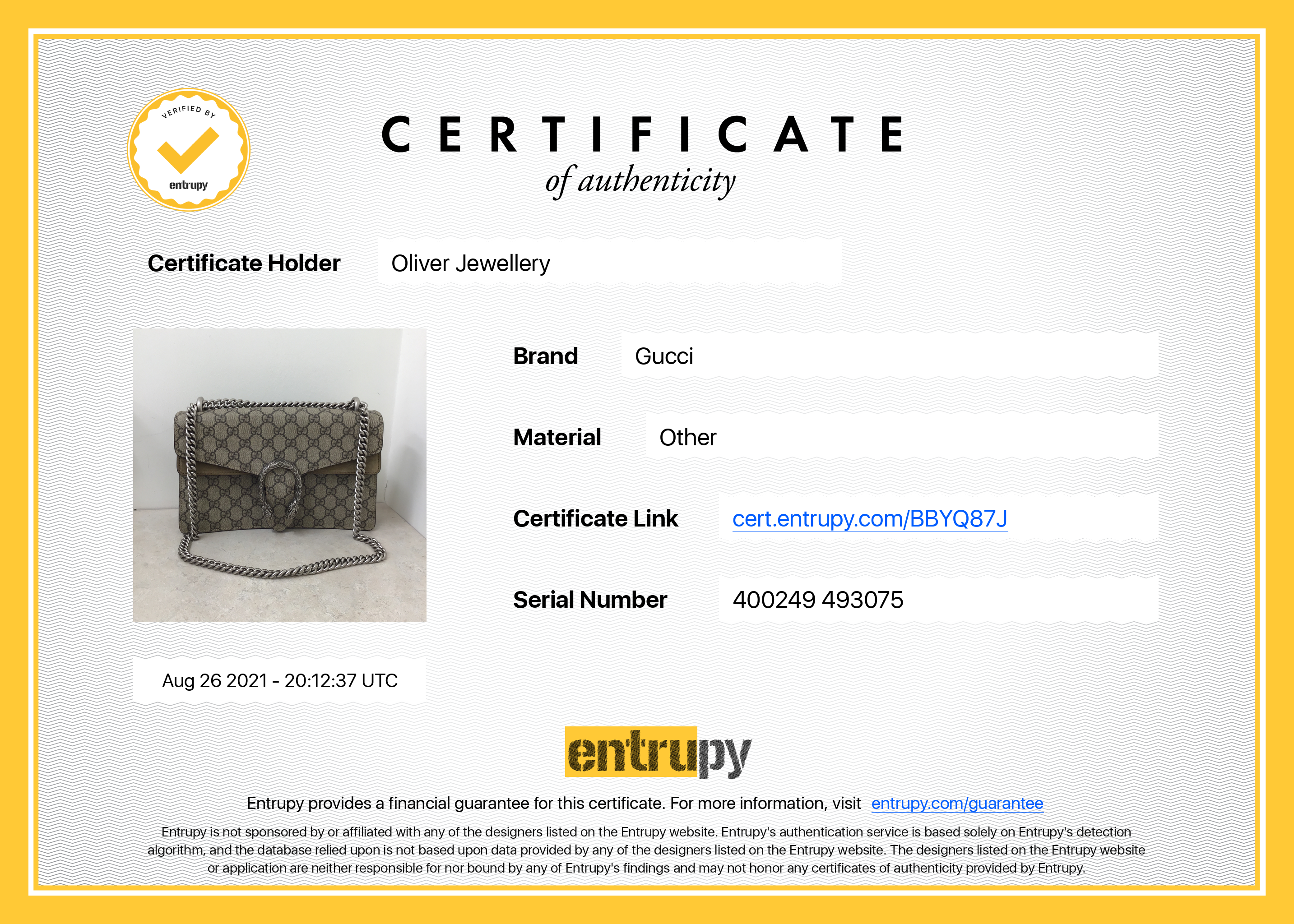 Gucci GG Supreme Dionysus Small Shoulder Bag