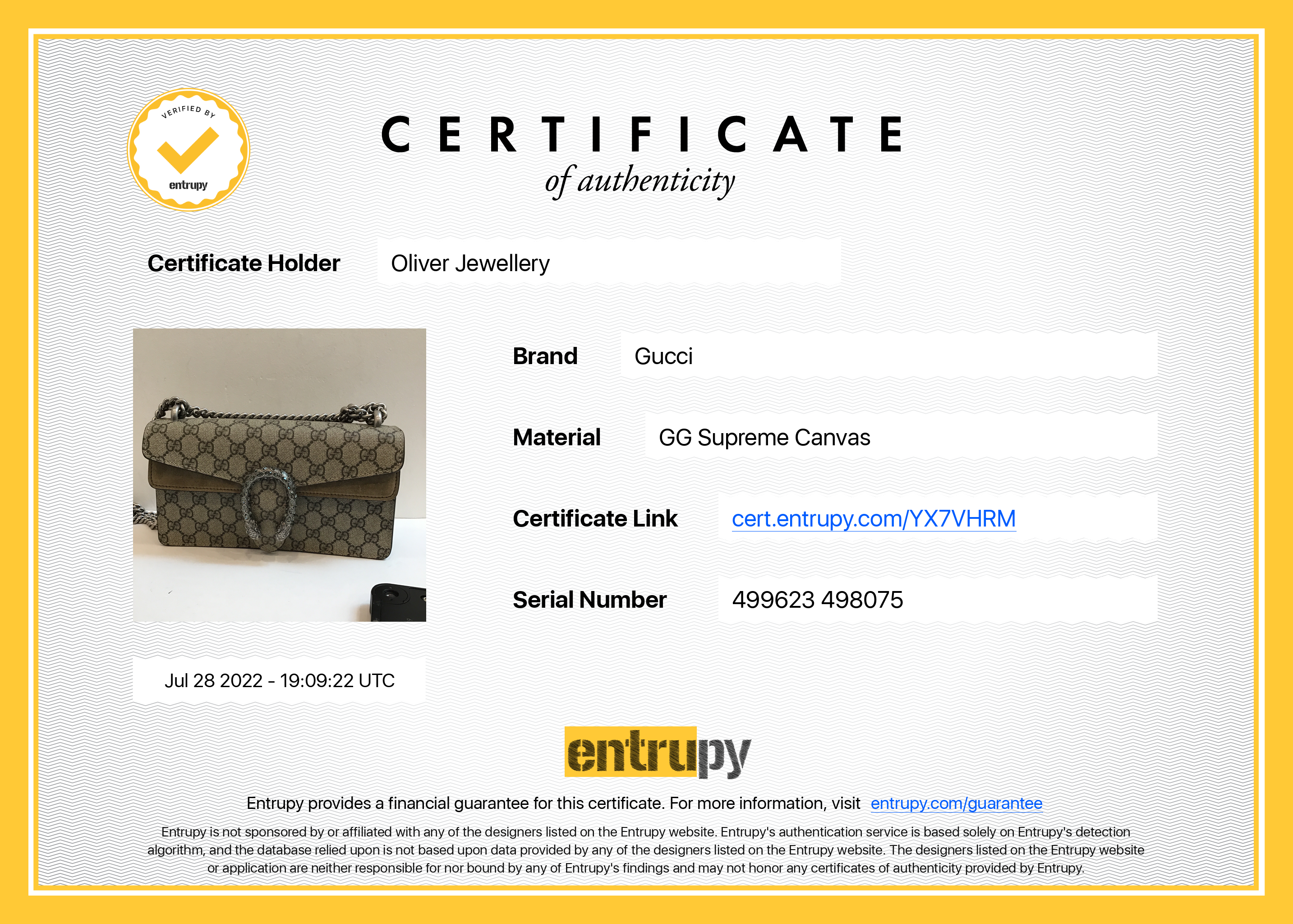 Gucci GG Supreme Dionysus Small Shoulder Bag