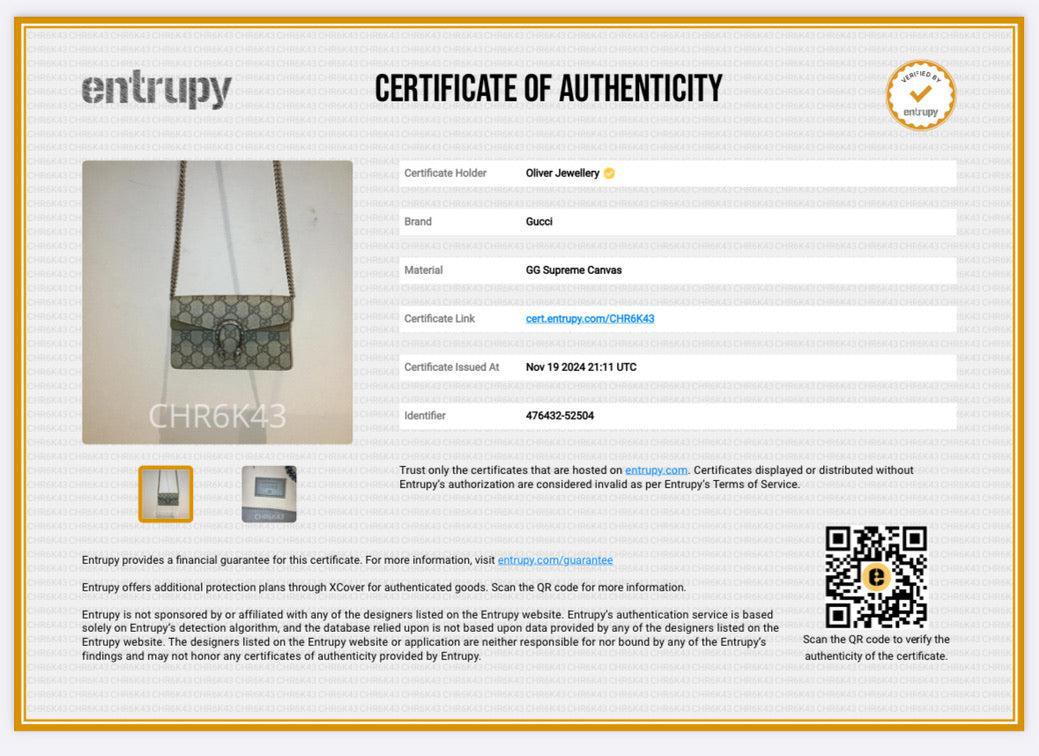 Gucci GG Supreme Dionysus Super Mini Bag w/ Box