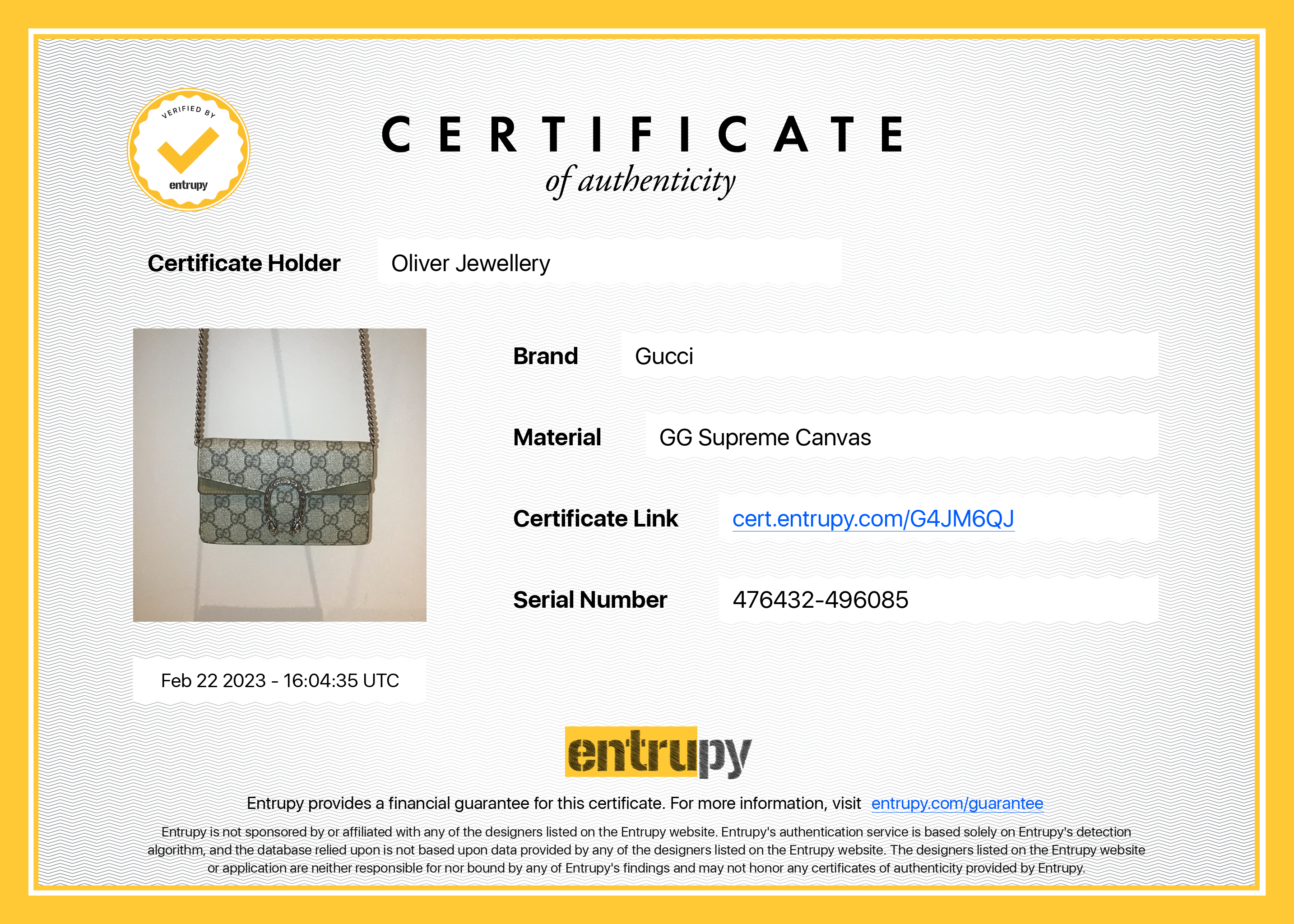 Gucci GG Supreme Dionysus Super Mini Bag w/ Box