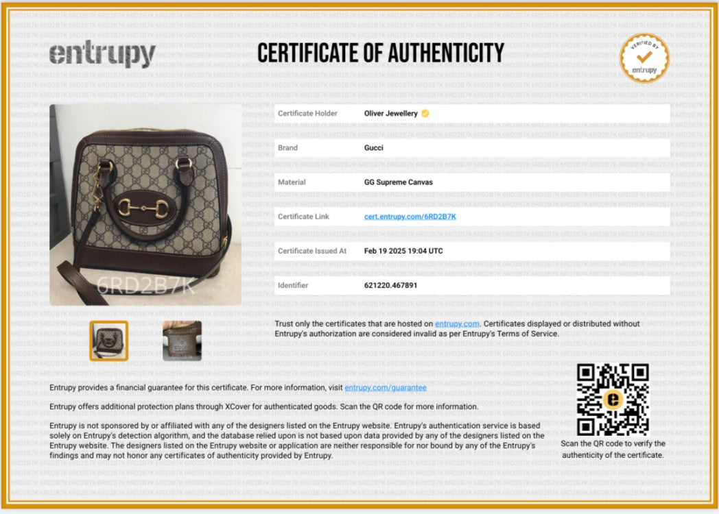 Gucci GG Supreme Horsebit 1955 Small Top Handle Bag w/ Strap