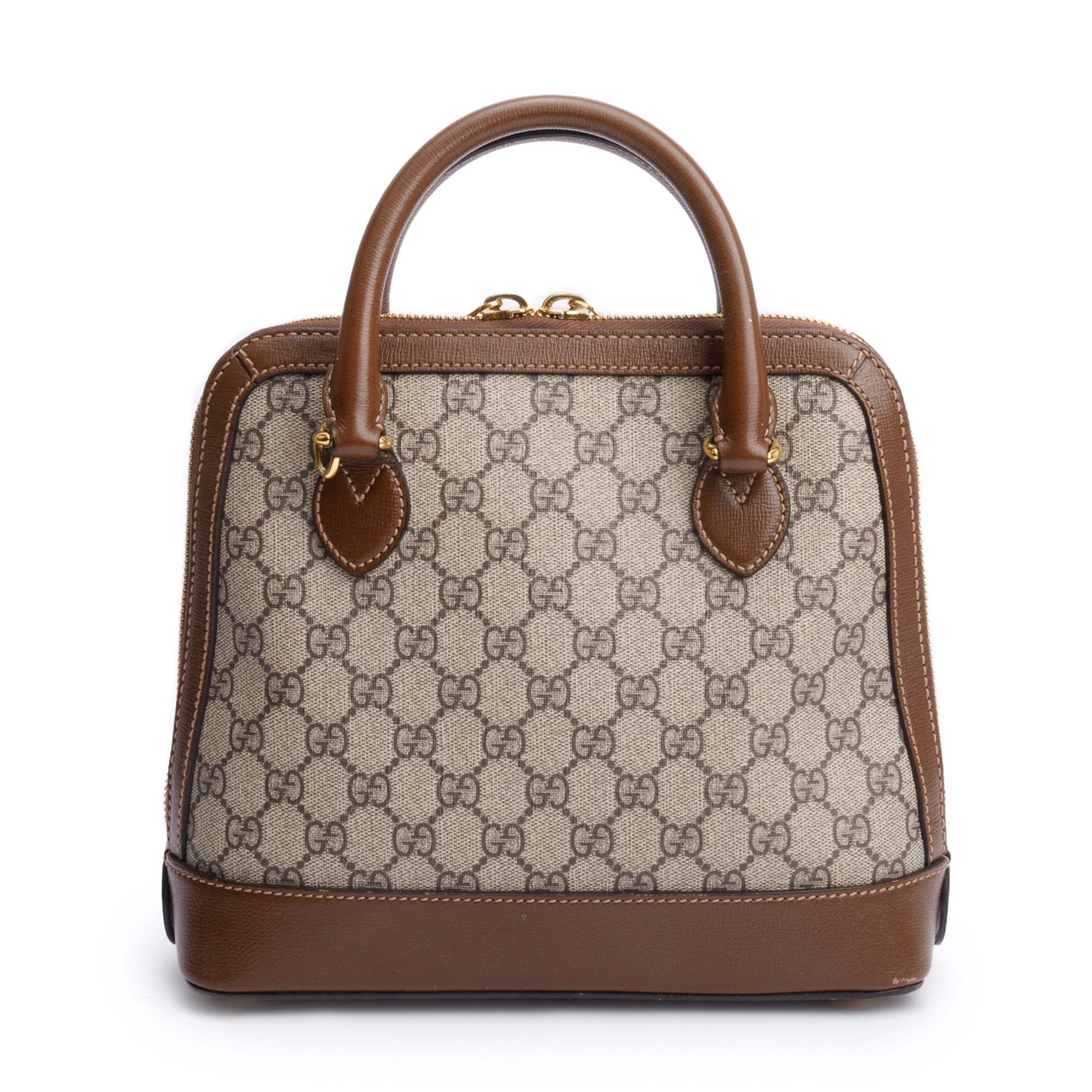 Gucci GG Supreme Horsebit 1955 Small Top Handle Bag w/ Strap