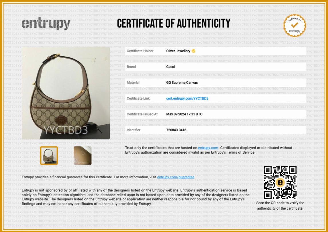 Gucci GG Supreme Interlocking G Half-Moon Shaped Mini Bag w/ Box