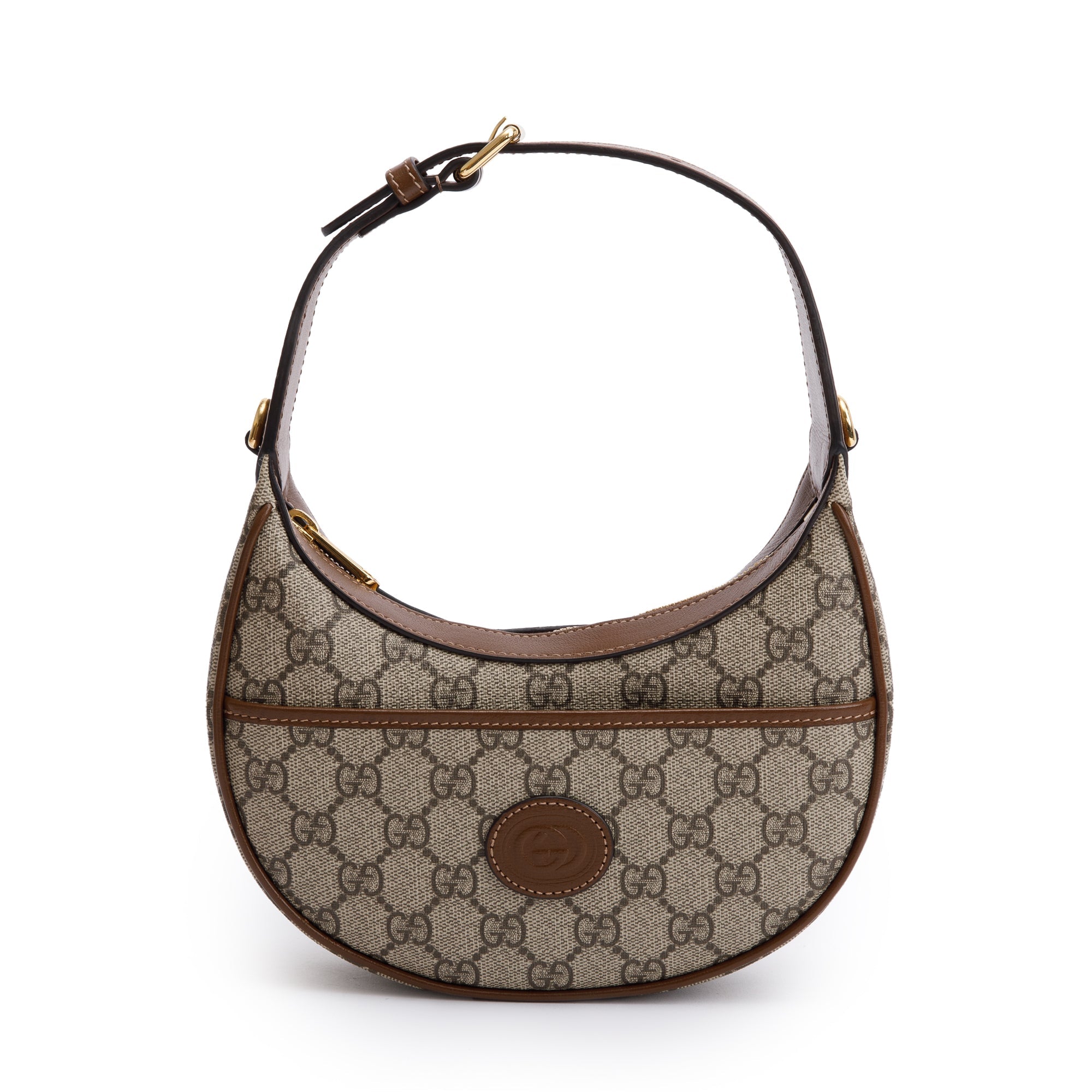 Gucci GG Supreme Interlocking G Half-Moon Shaped Mini Bag w/ Box