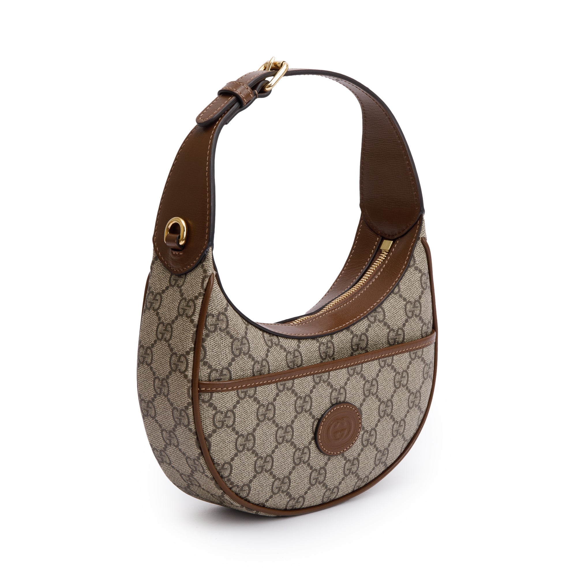 Gucci GG Supreme Interlocking G Half-Moon Shaped Mini Bag w/ Box