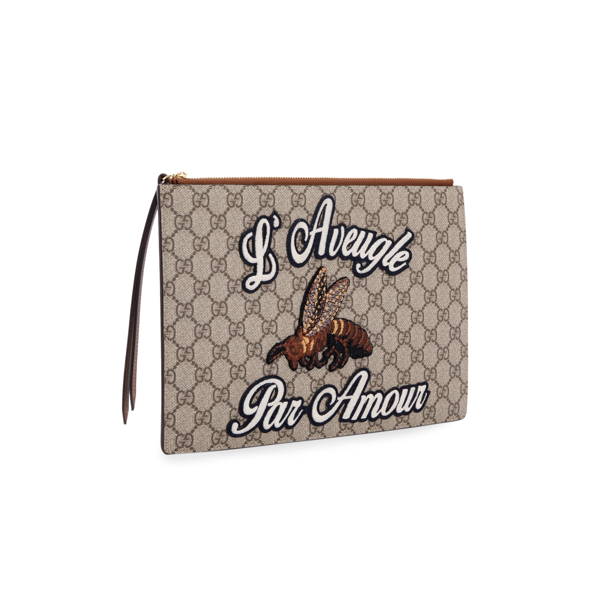 Gucci GG Supreme L'Aveugle Par Amour' Large Zip Pouch w/ Box