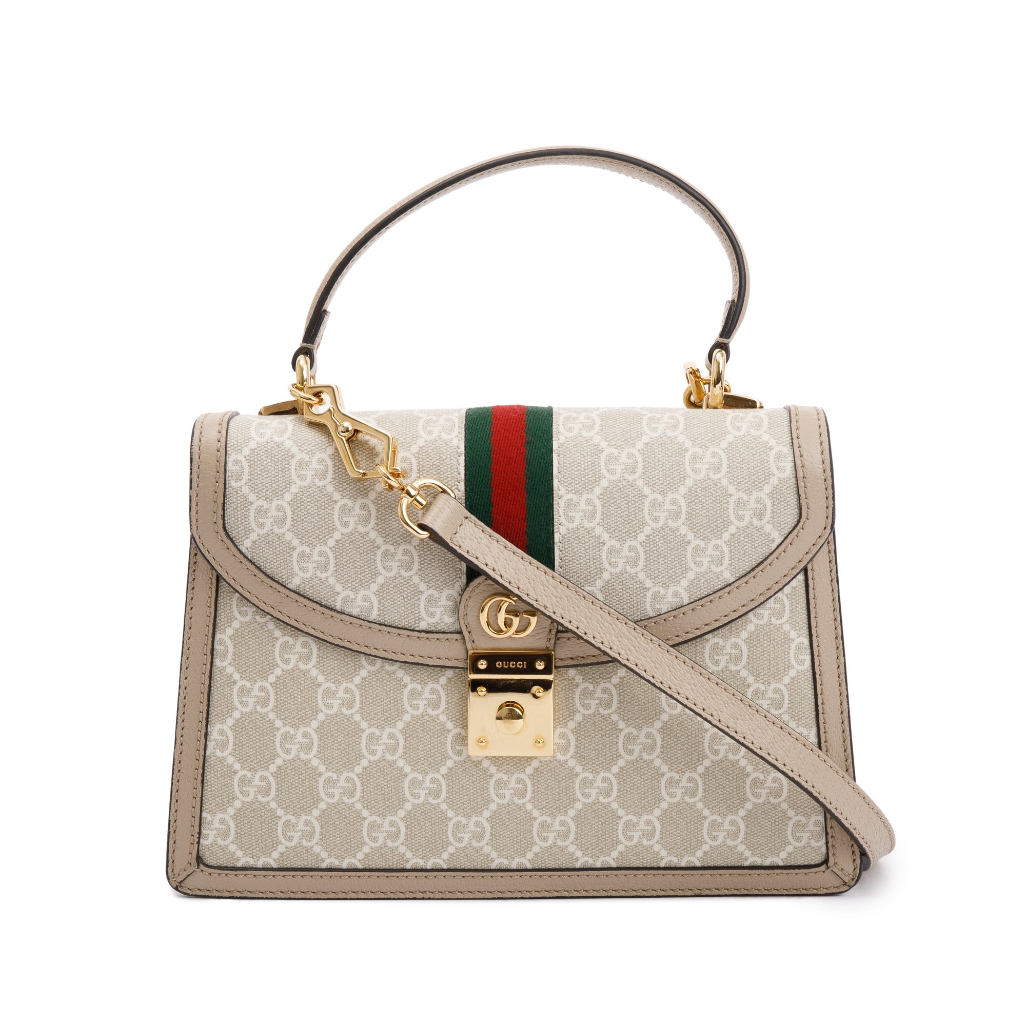 Gucci GG Supreme Monogram Small Ophidia Top Handle Bag