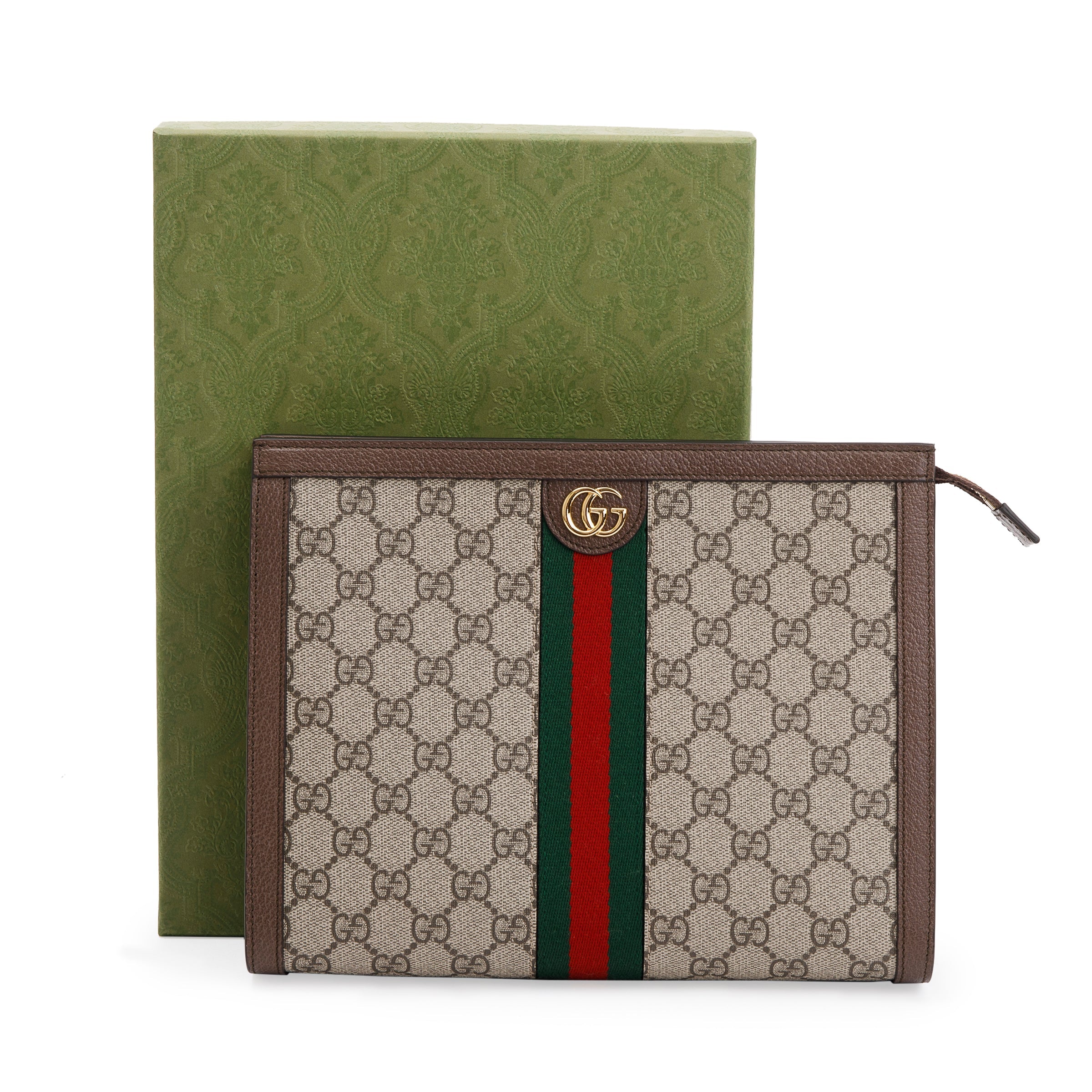Gucci GG Supreme Monogram Web Ophidia Pouch w/ Box