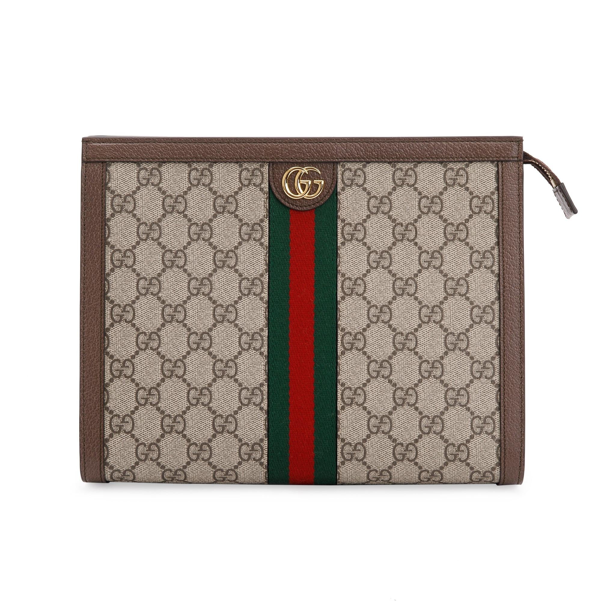 Gucci GG Supreme Monogram Web Ophidia Pouch w/ Box