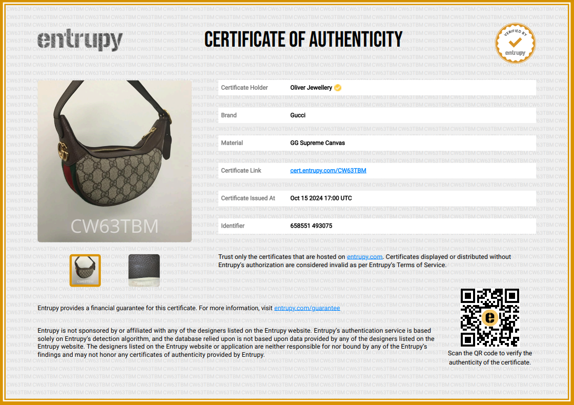 Gucci GG Supreme Ophidia Half-Moon Mini Bag w/ Box