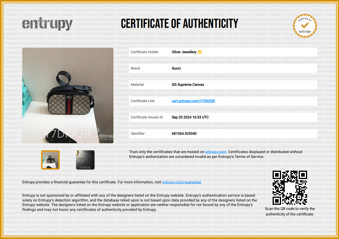 Gucci GG Supreme Ophidia Small Crossbody Bag w/ Box