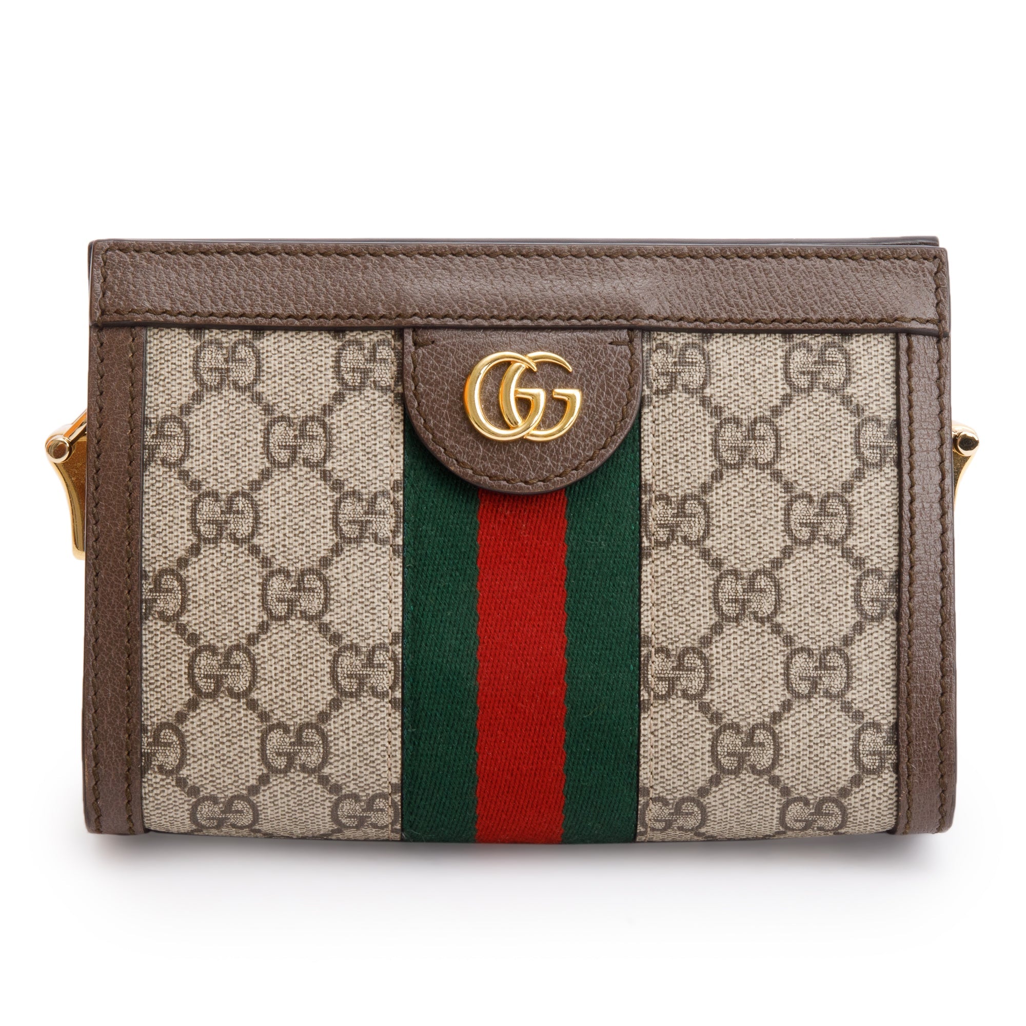 Gucci GG Supreme Ophidia Web Mini Chain Shoulder Bag w/ Box & Receipt