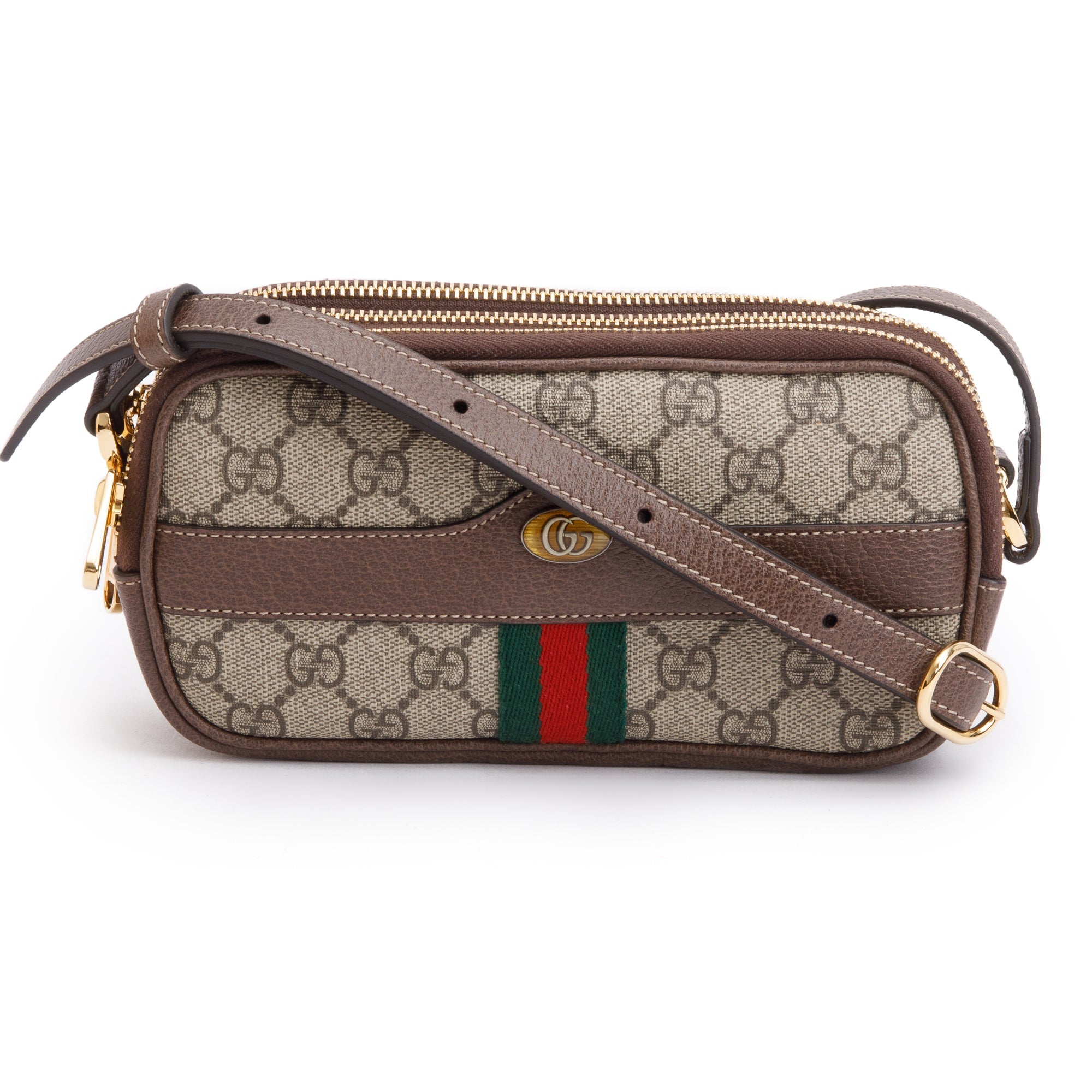 Gucci GG Supreme Ophidia Web Mini Crossbody Bag w/ Box