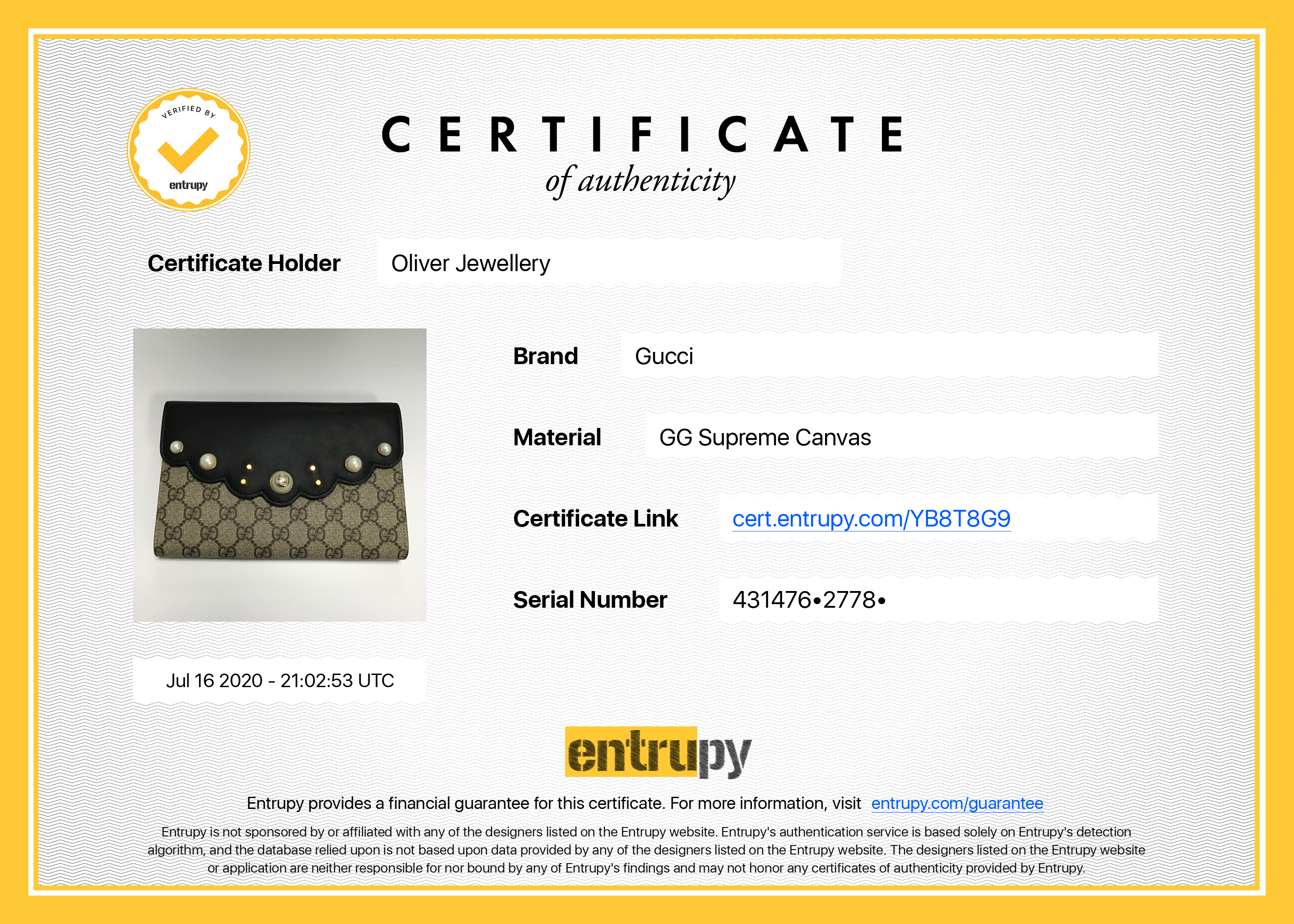 Gucci GG Supreme Peony Clutch w/ Box