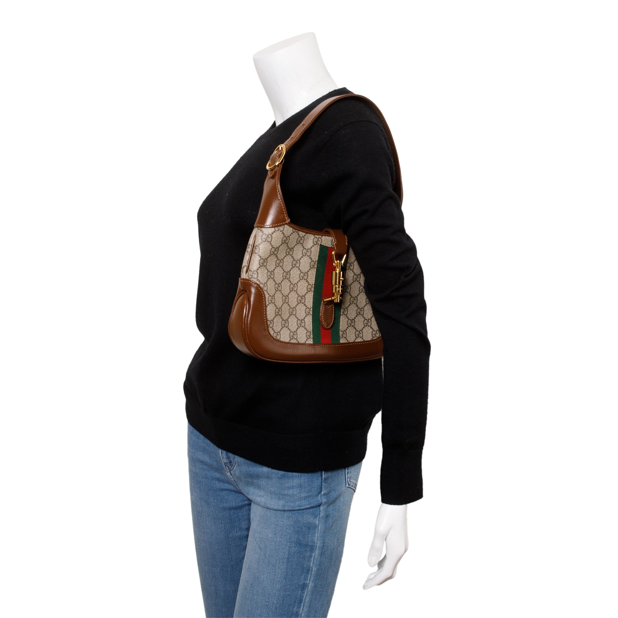 Gucci GG Supreme Small Jackie 1961 Shoulder Bag w/ Strap