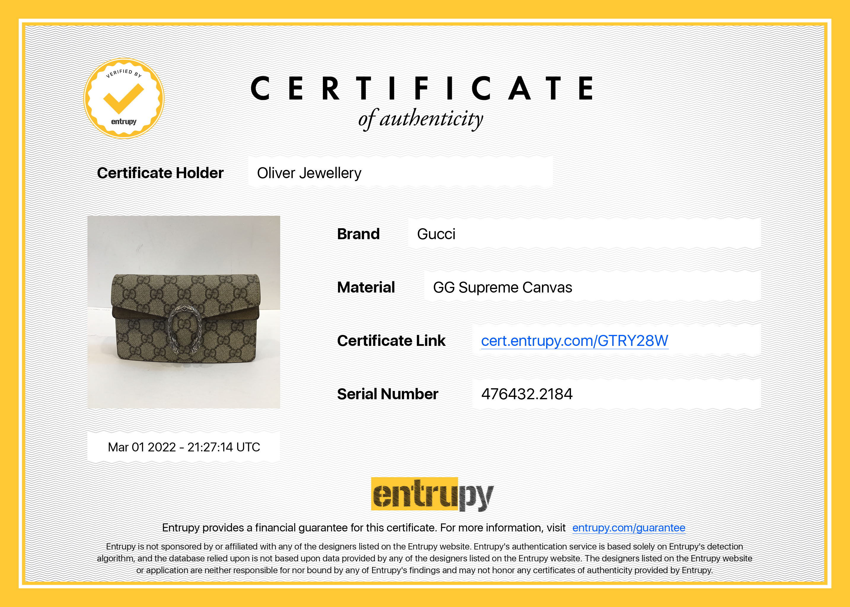 Gucci GG Supreme Super Mini Bag w/ Box