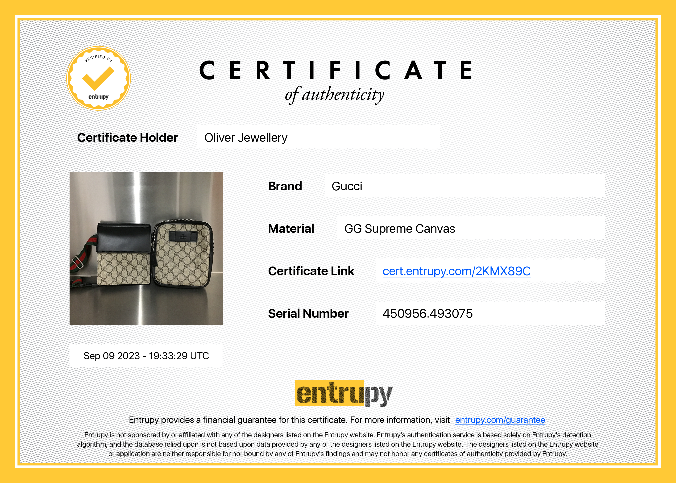 Gucci GG Supreme Web Double Belt Bag