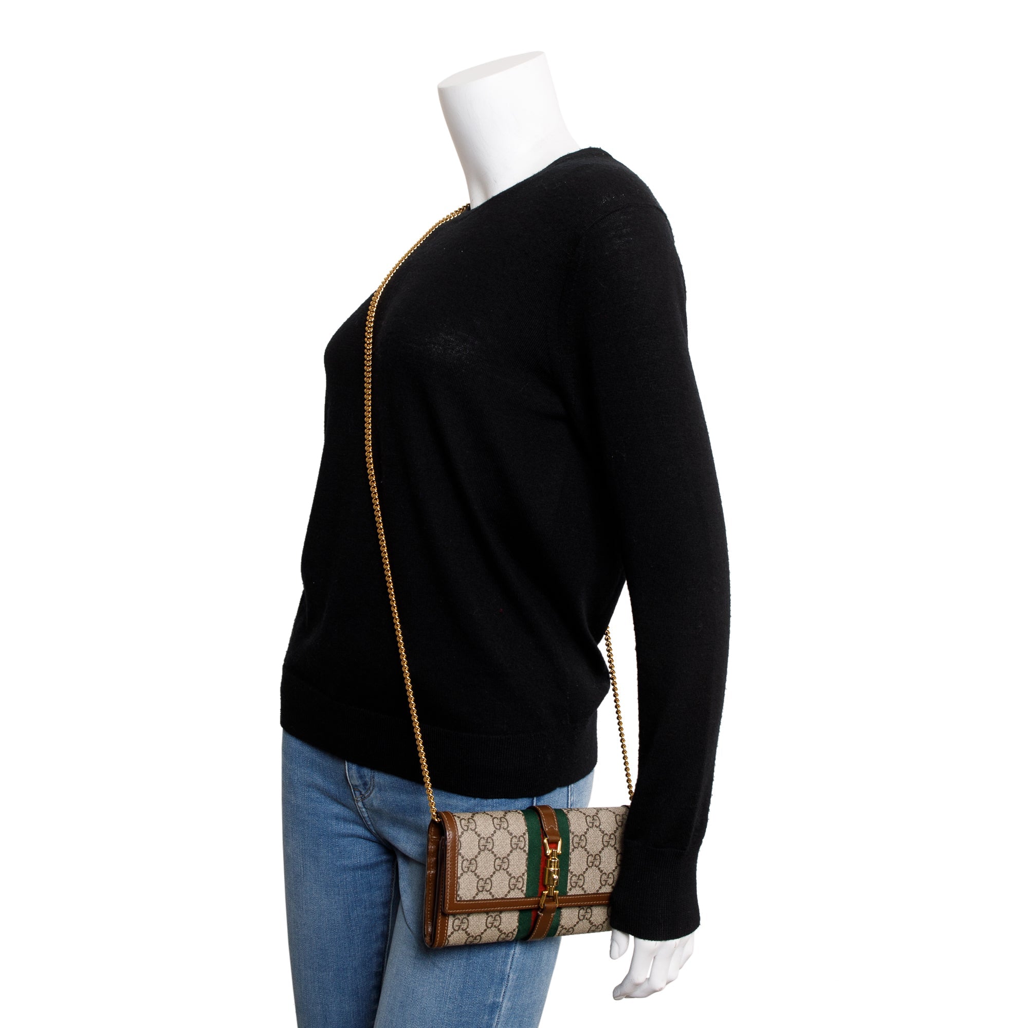 Gucci GG Supreme Web Jackie 1961 Wallet on Chain