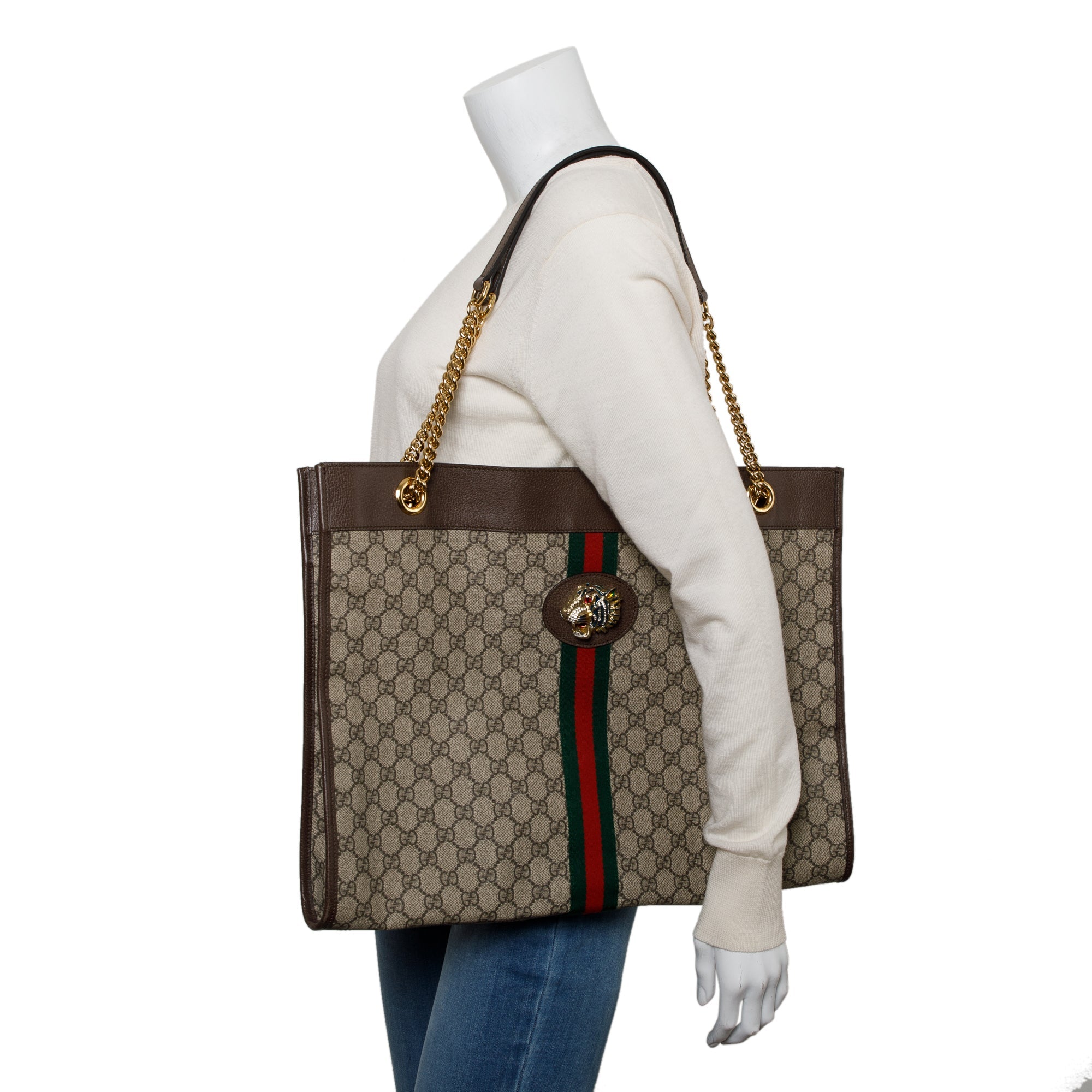 Gucci GG Supreme Web Large Rajah Tote w/ Pouch