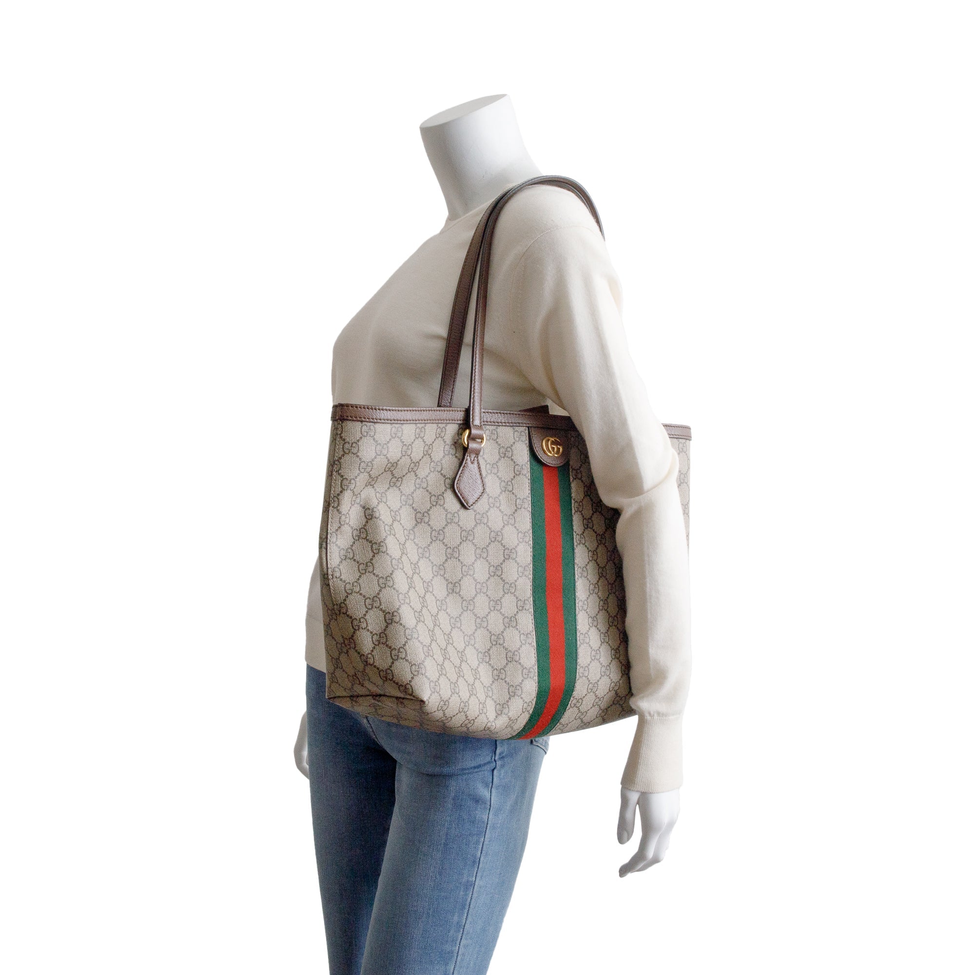 Gucci GG Supreme Web Ophidia GG Medium Tote w/ Box