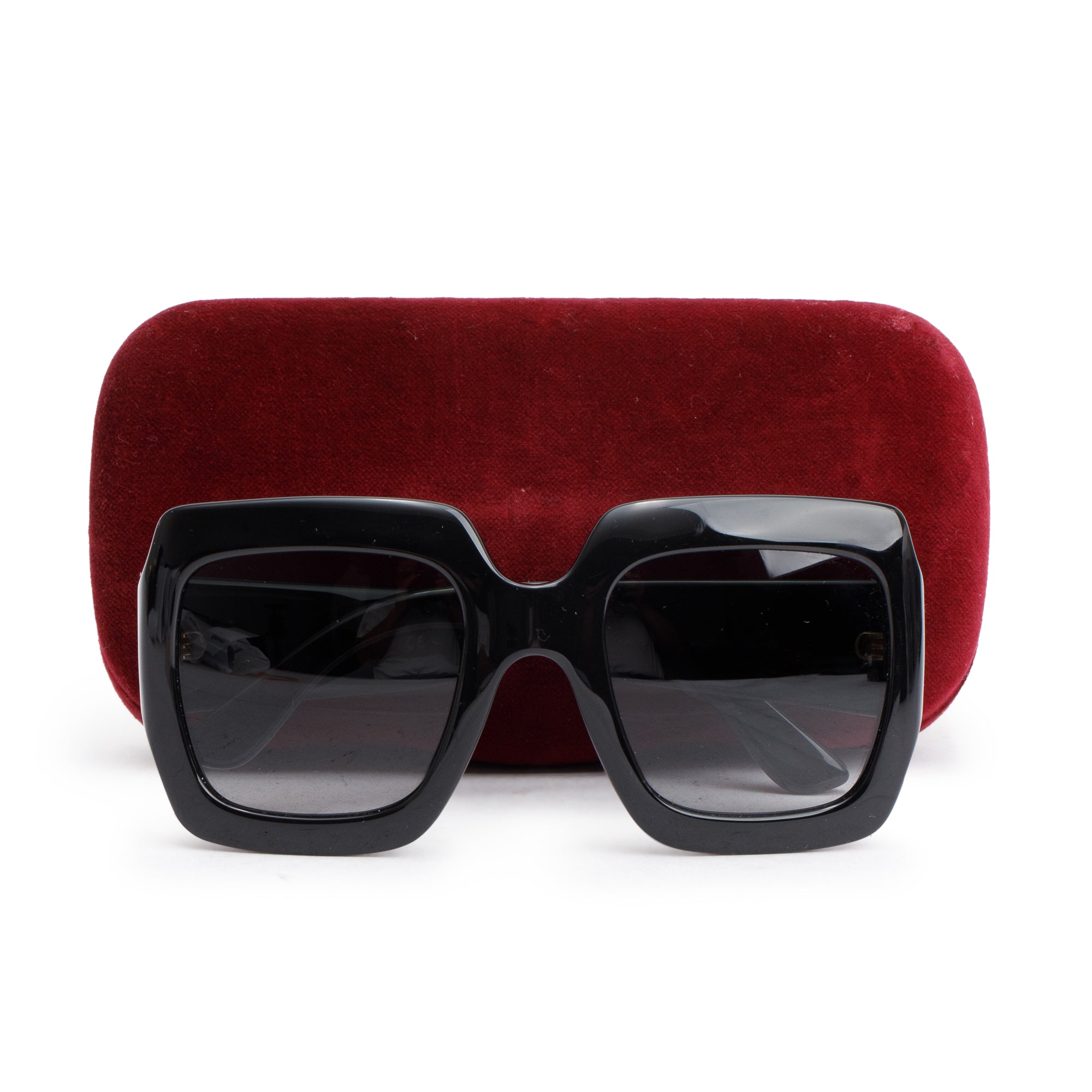 Gucci GG0053S Black Acetate Oversized Square Sunglasses w/ Case