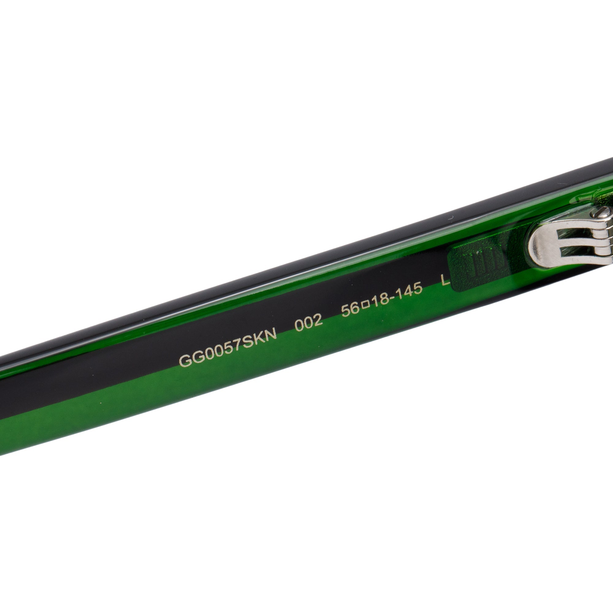 Gucci GG0057SKN Black Green, Red Web Acetate Square Sunglasses w/ Case