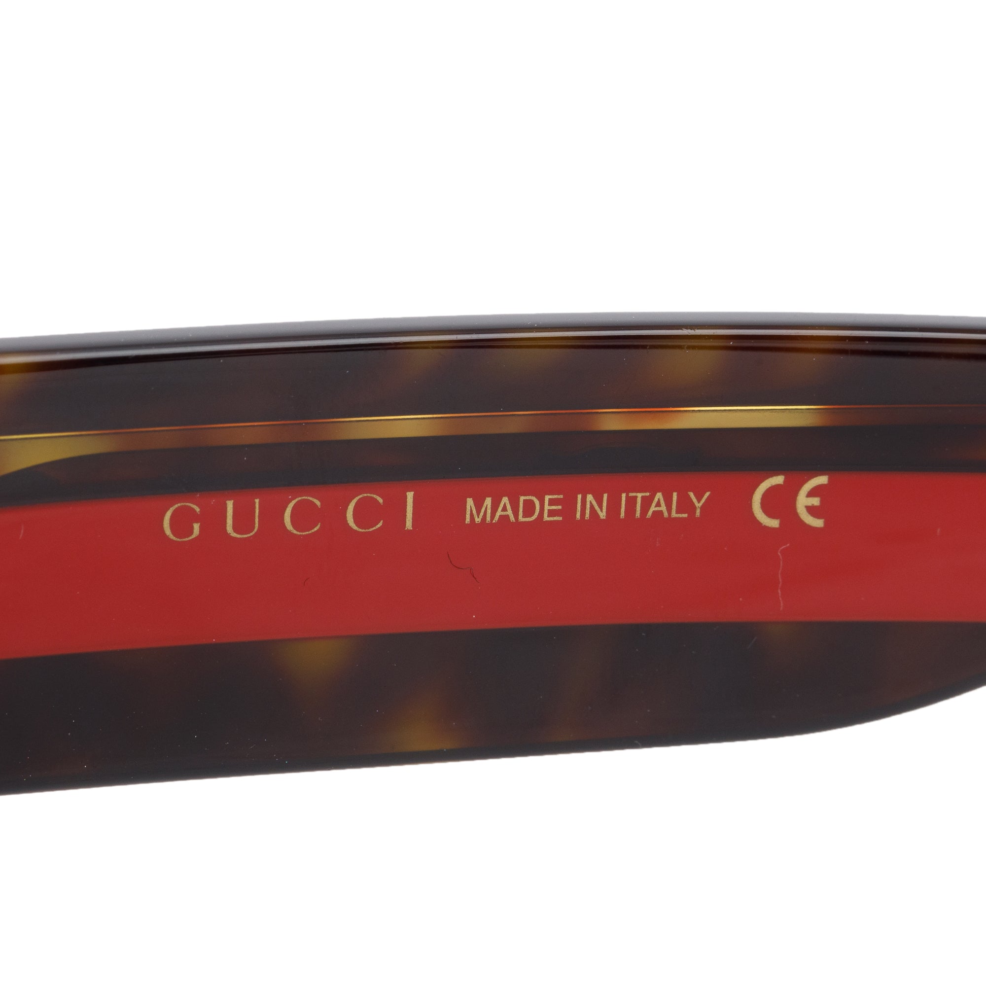 Gucci GG0059S Black/Red Web Acetate Oversized Sunglasses w/ Case