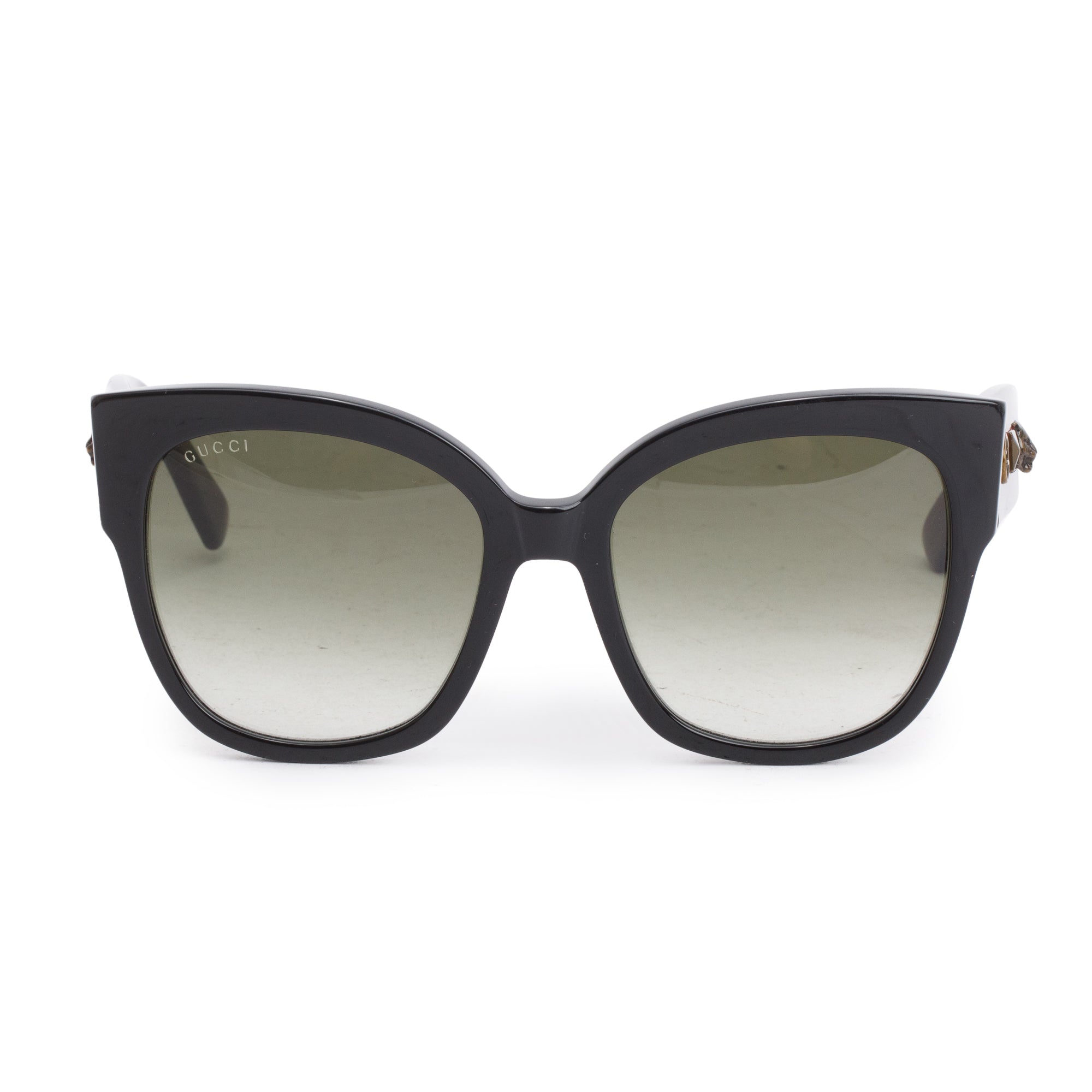 Gucci GG0059S Black/Red Web Acetate Oversized Sunglasses w/ Case